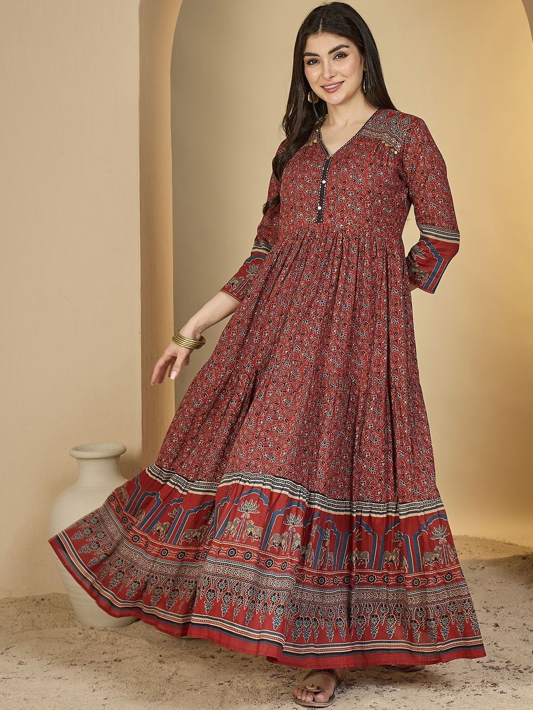 KIMAYRA Women Floral Anarkali Kurtas-picture-50