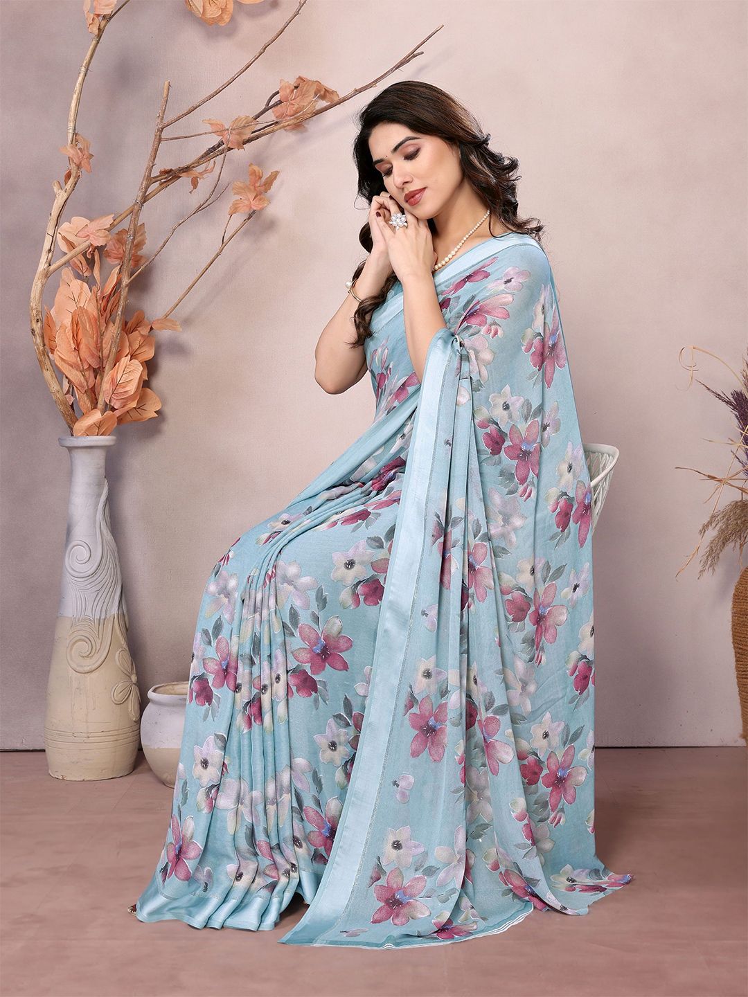 Mitera Floral Satin Saree-picture-40