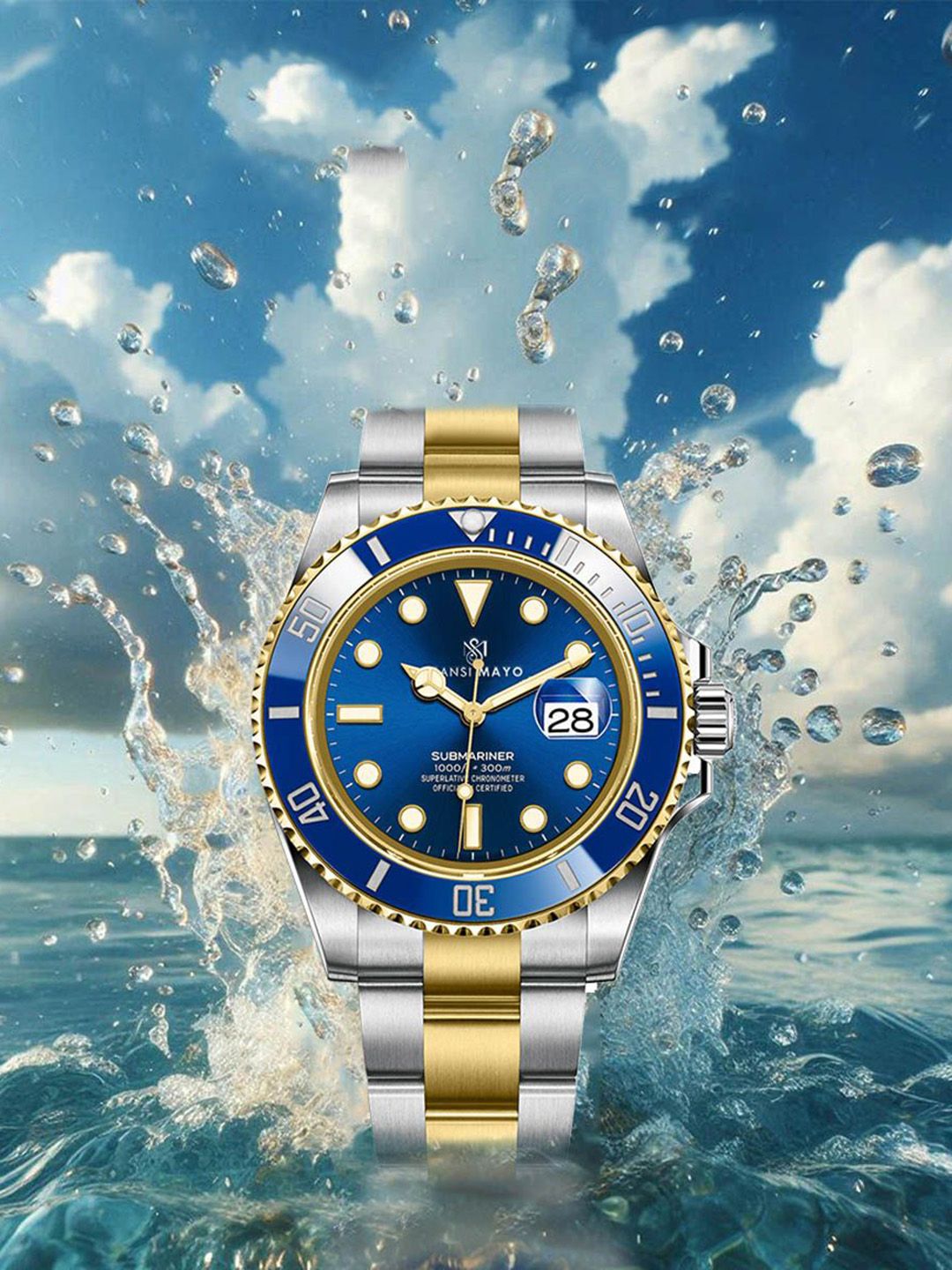 SANSIMAYO Zoro Men Dial & Stainless Steel Straps Analogue Watch SM-M-95-TTSG-SG-BL-picture-12