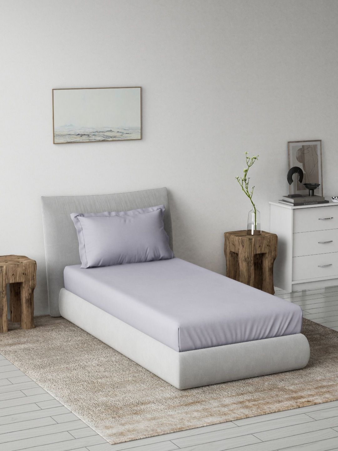DDecor Purple 180 TC Pure Cotton Single Bedsheet - 1.52 M X 2.24 M-image-34