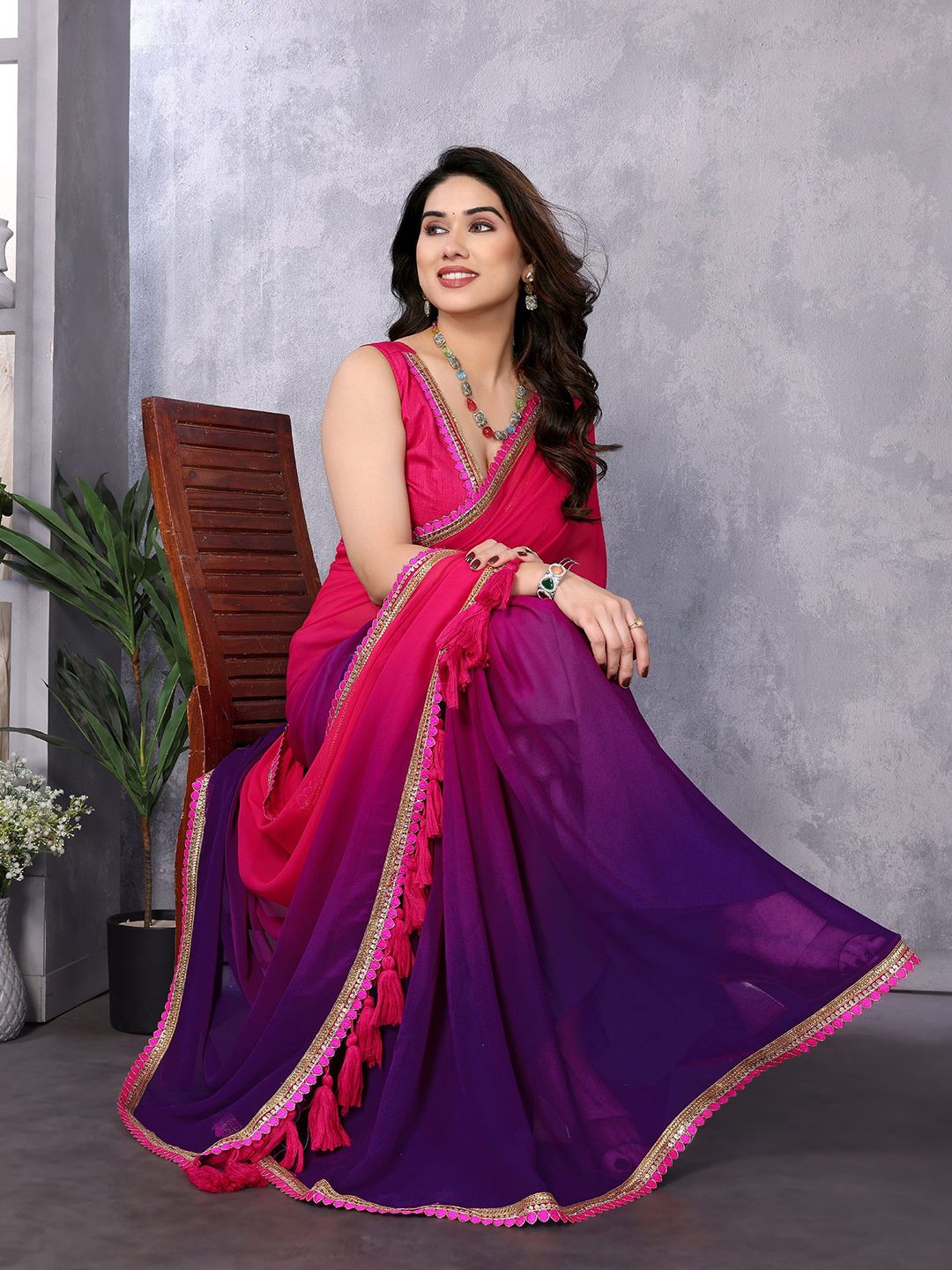 Mitera Ombre Printed Embroidered Saree-picture-39