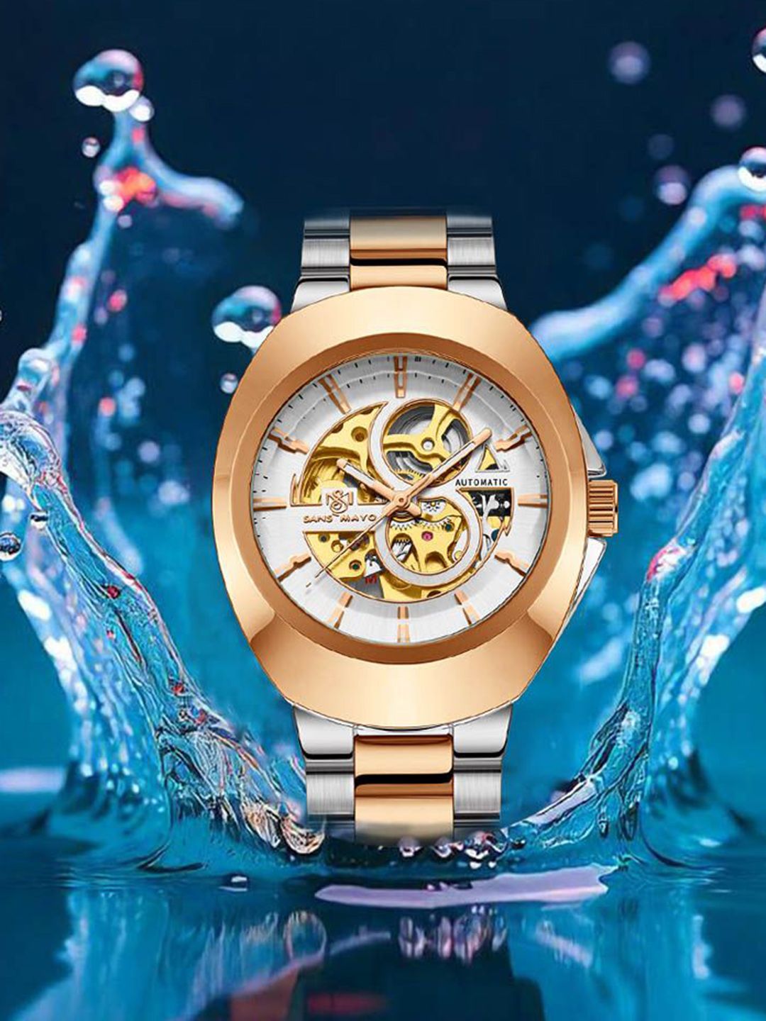 SANSIMAYO Rida Men Dial & Stainless Steel Analogue Watch SM-M-209-TTSRG-SRG-GW-picture-18