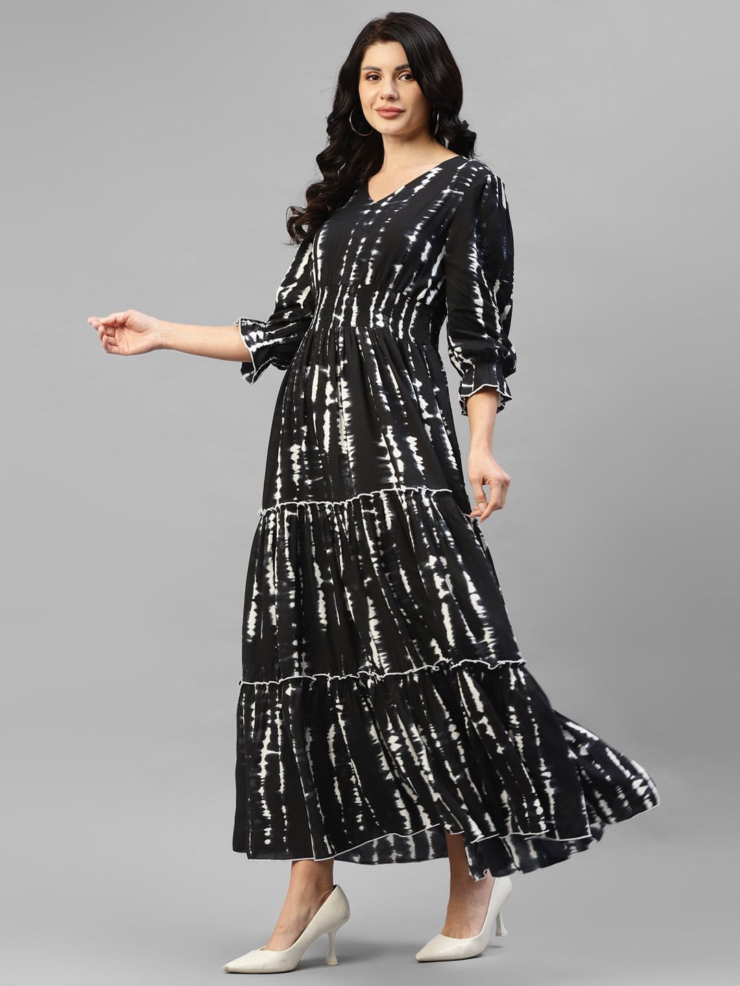 Raiyani Enterprise Women Printed Crepe Fit & Flare Maxi Dress-picture-32