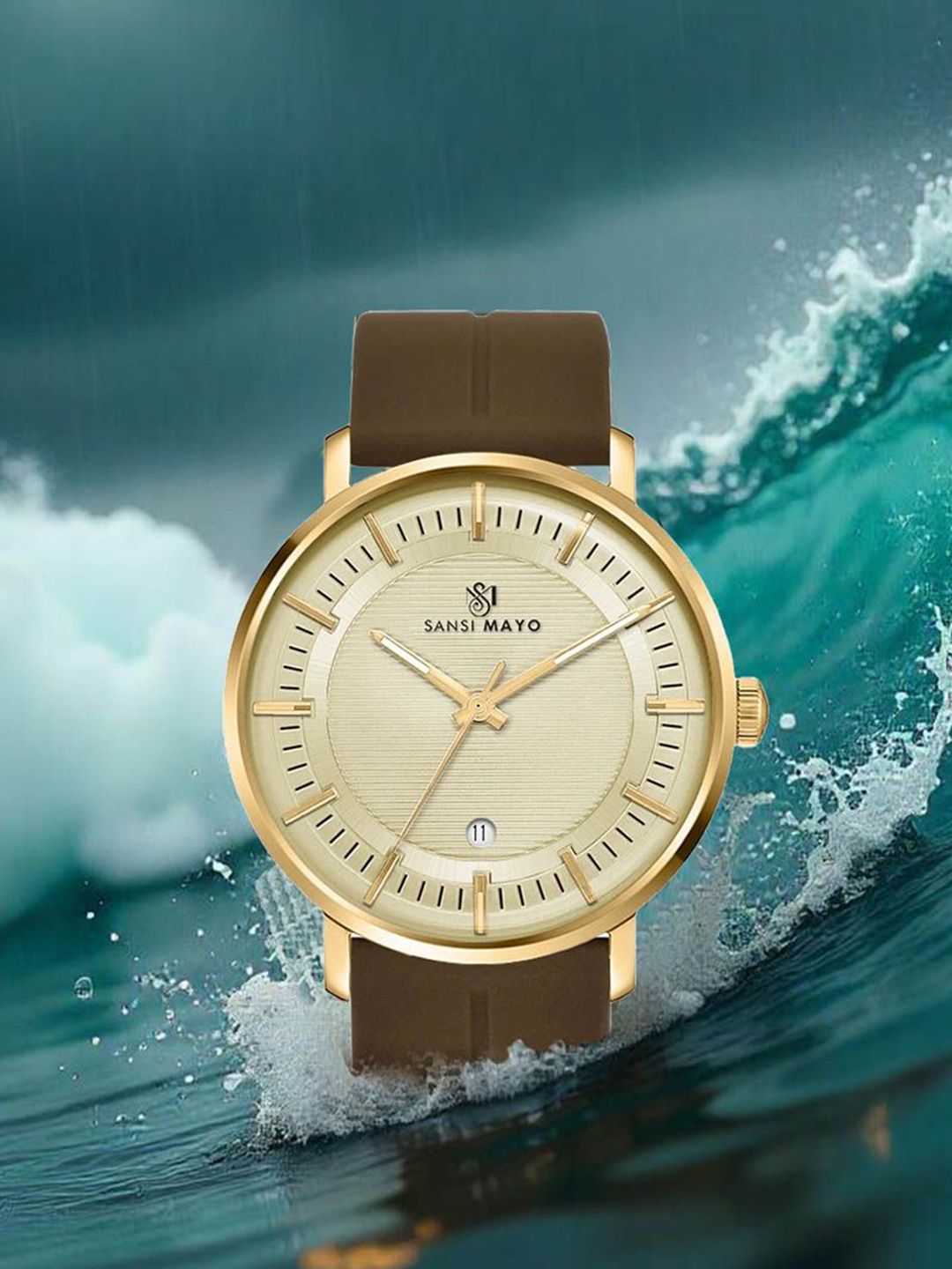 SANSIMAYO Rojar Men Round Dial Analogue Watch SM-M-172-BR-G-G-picture-27