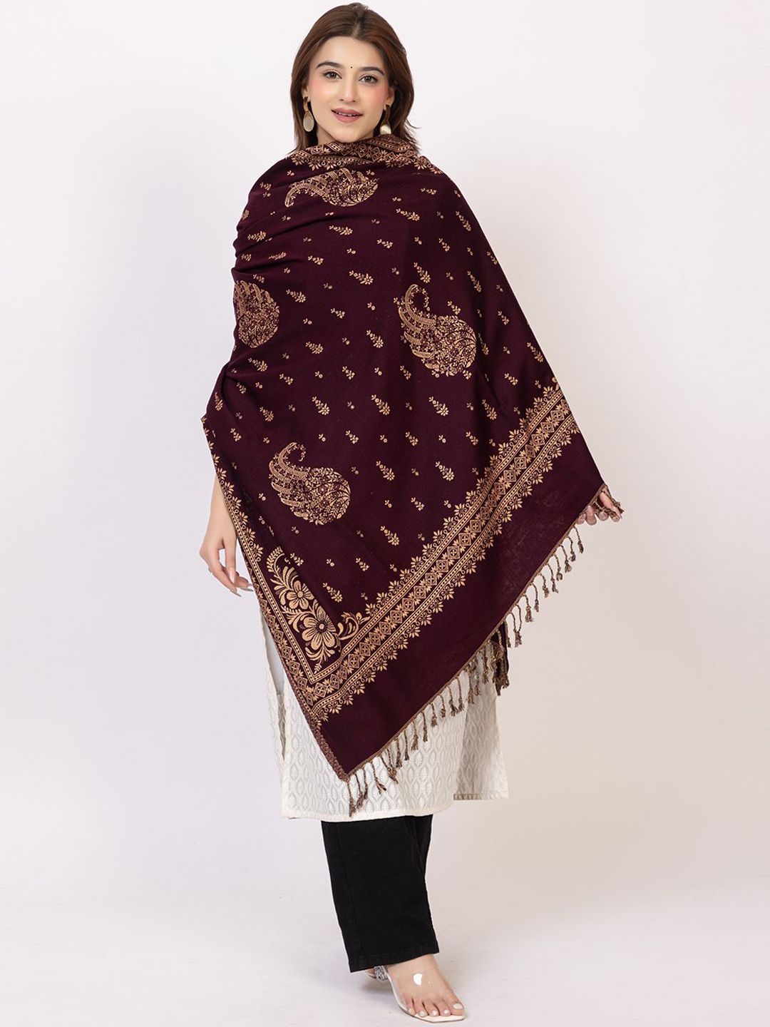 VASABA Floral Embroidered Shawl-picture-24