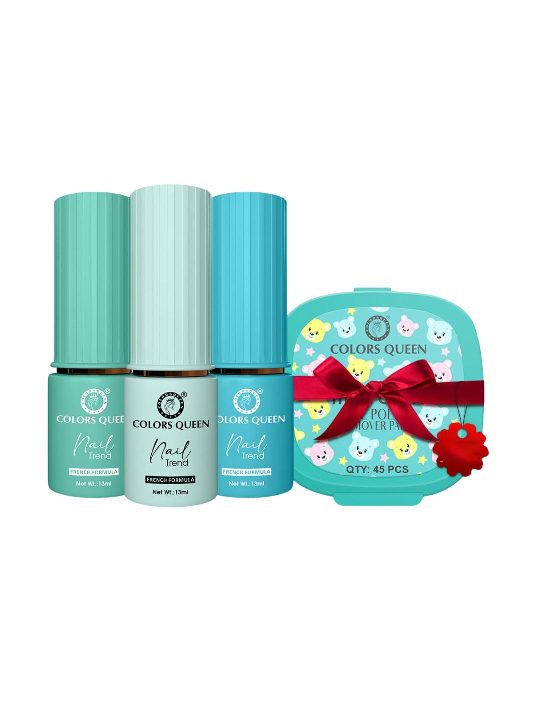 Colors Queen Set Of 4 Glossy Nail Paint - 13 ml Each With Remover Pads - 45 Pieces-image-32