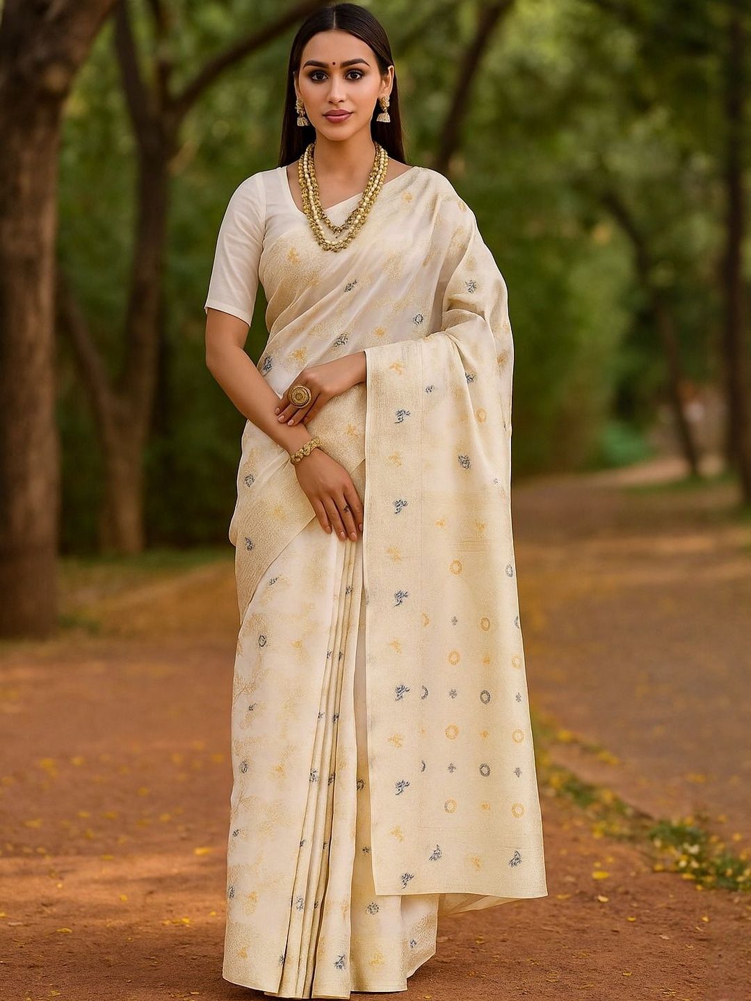 Moda Rapido White Silk Cotton Woven Design Sarees-picture-34