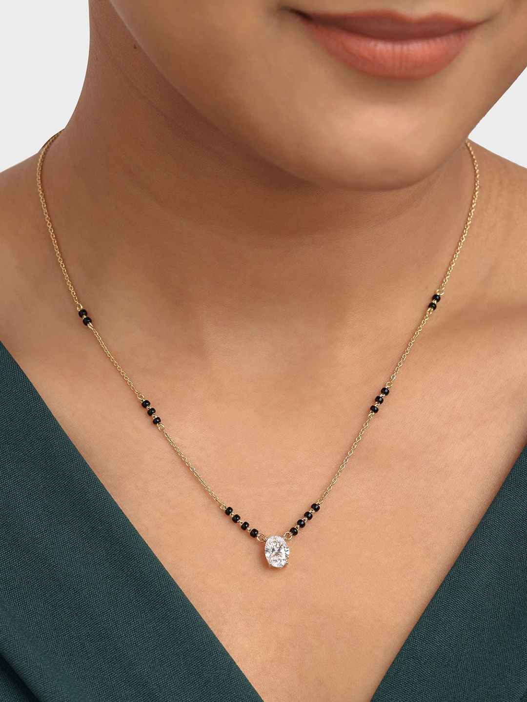 Crash.Club By CKC 18 KT Gold-Plated Diamond Studded Necklace-picture-12
