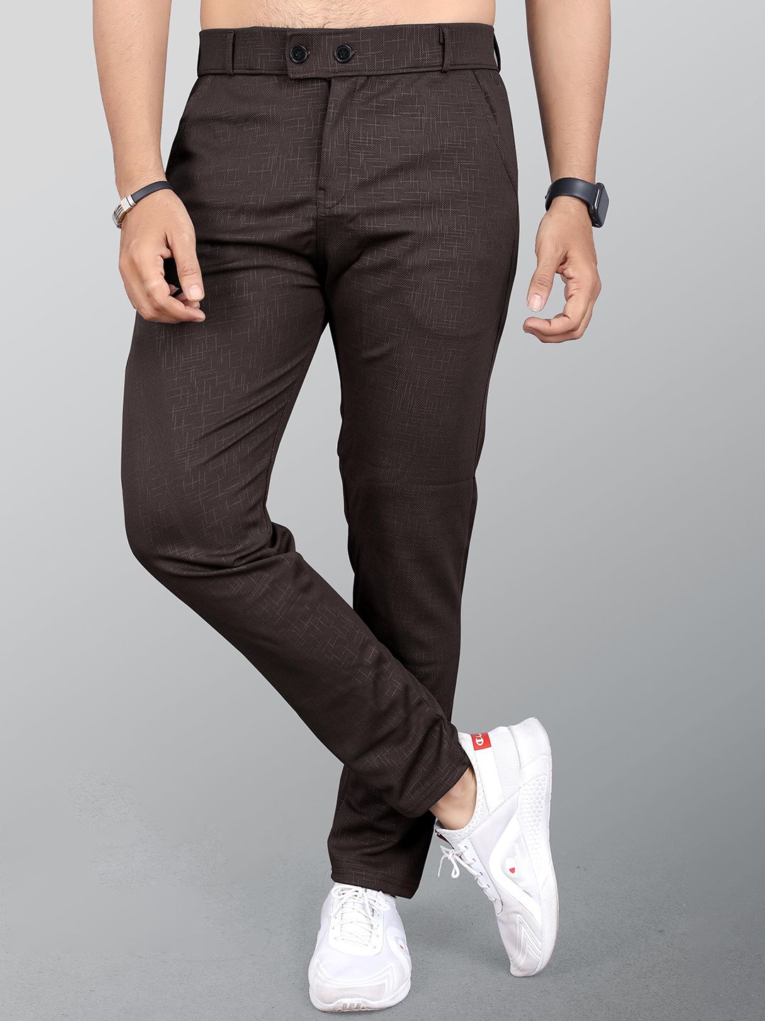 INDICLUB Men Relaxed Formal Trousers-picture-22
