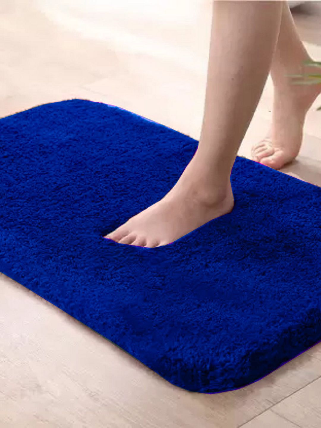 IVAZA Blue Polyester 1400 GSM Bath Rugs-image-48