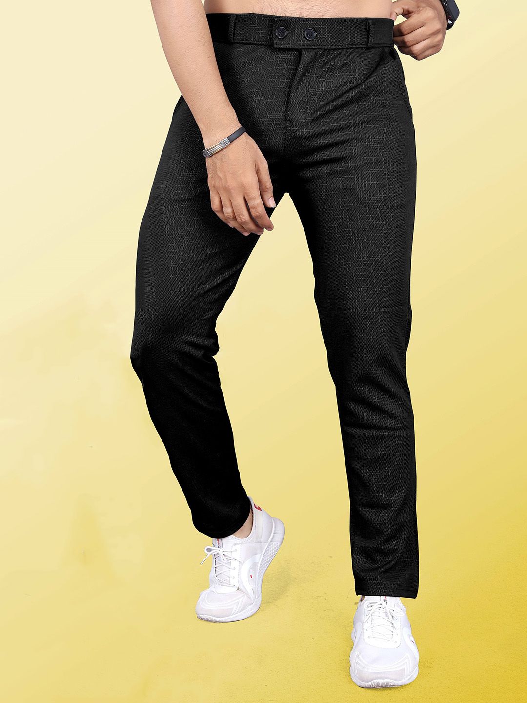 INDICLUB Men Relaxed Formal Trousers-picture-29