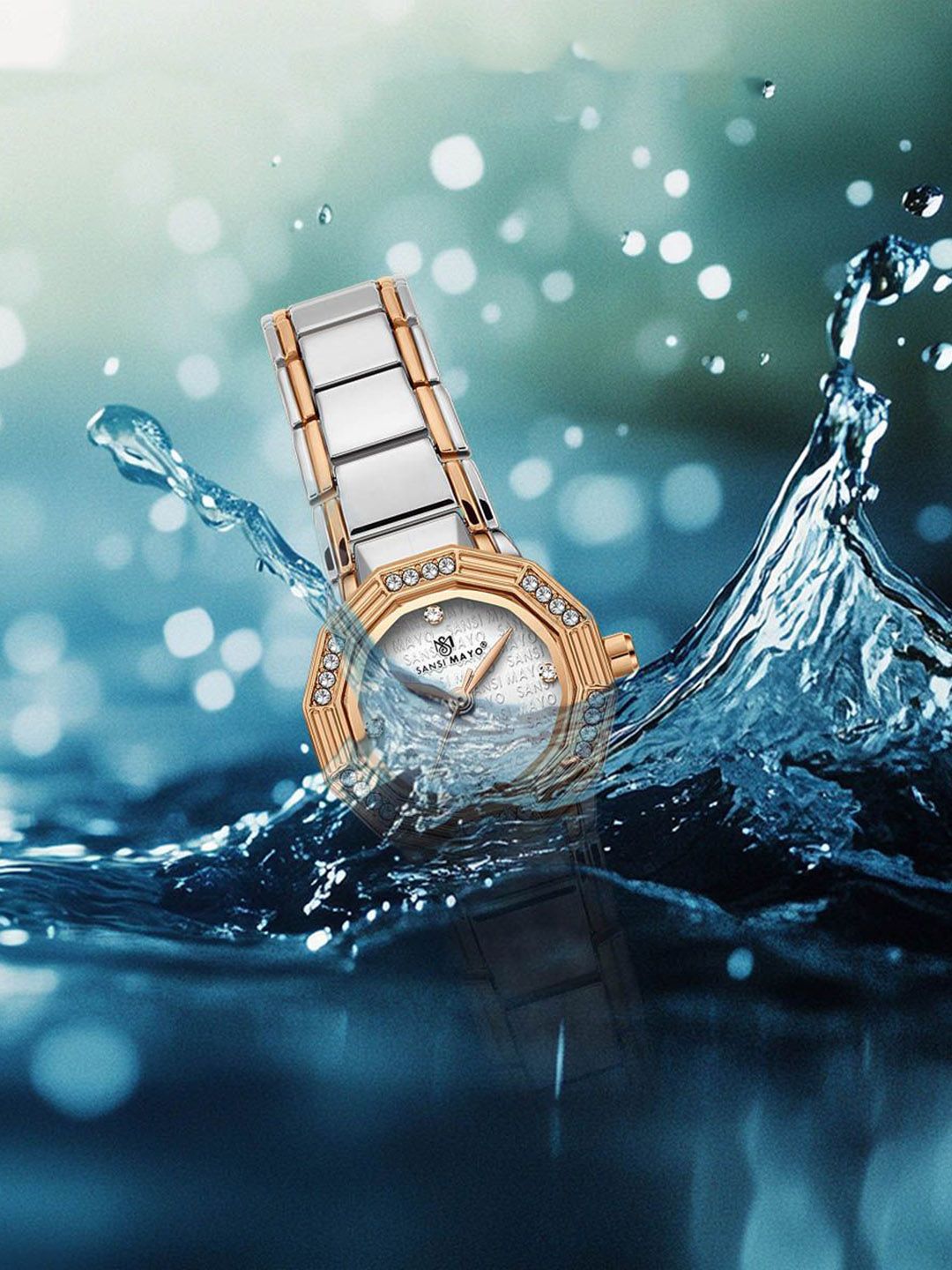 SANSIMAYO Zunni Unisex Bracelet Style Straps Analogue Watch SM-L-218-TTSRG-SRG-W-picture-32