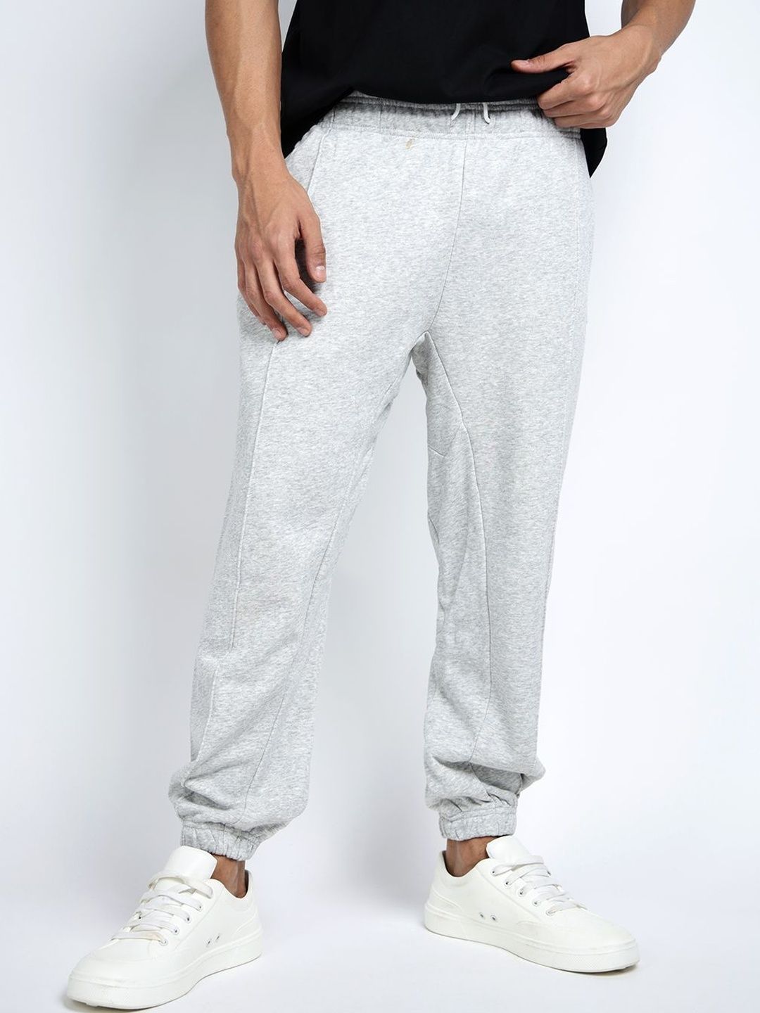 SHOWOFF Men Grey Loose Fit Cotton Regular Trousers-picture-37