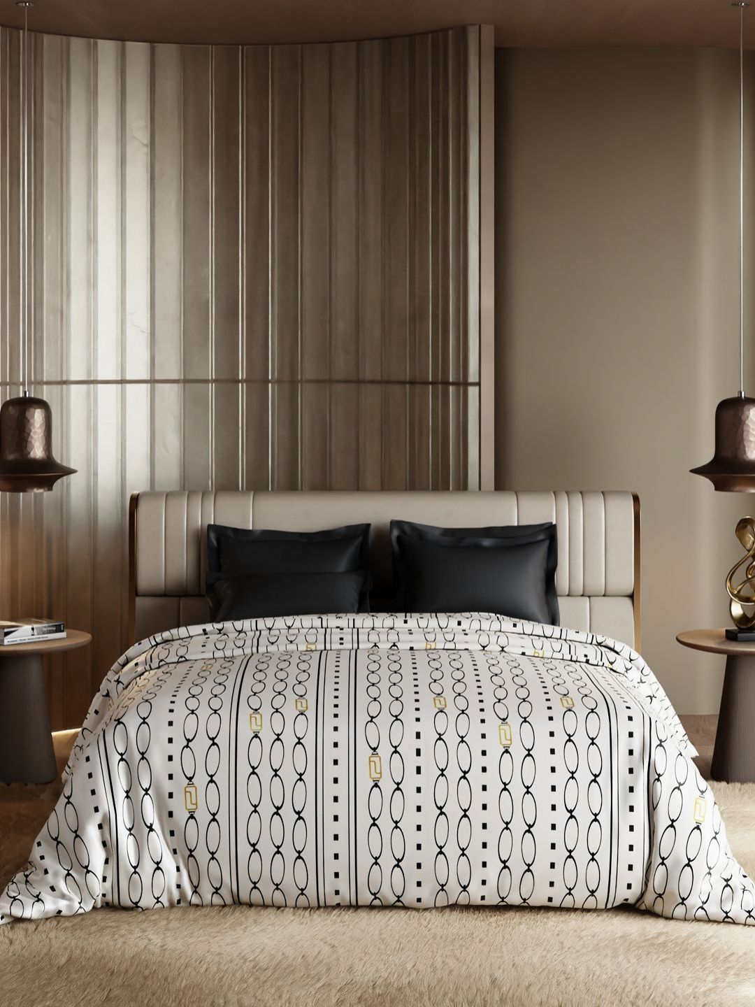 Stoa Paris Black & White Abstract Printed AC Room 150 GSM King Bed Comforter-image-34