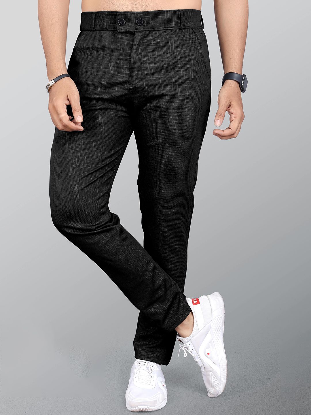 INDICLUB Men Relaxed Formal Trousers-picture-19