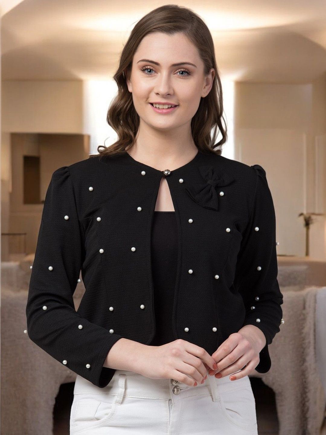 ZEUGEN Women Crop Shrug