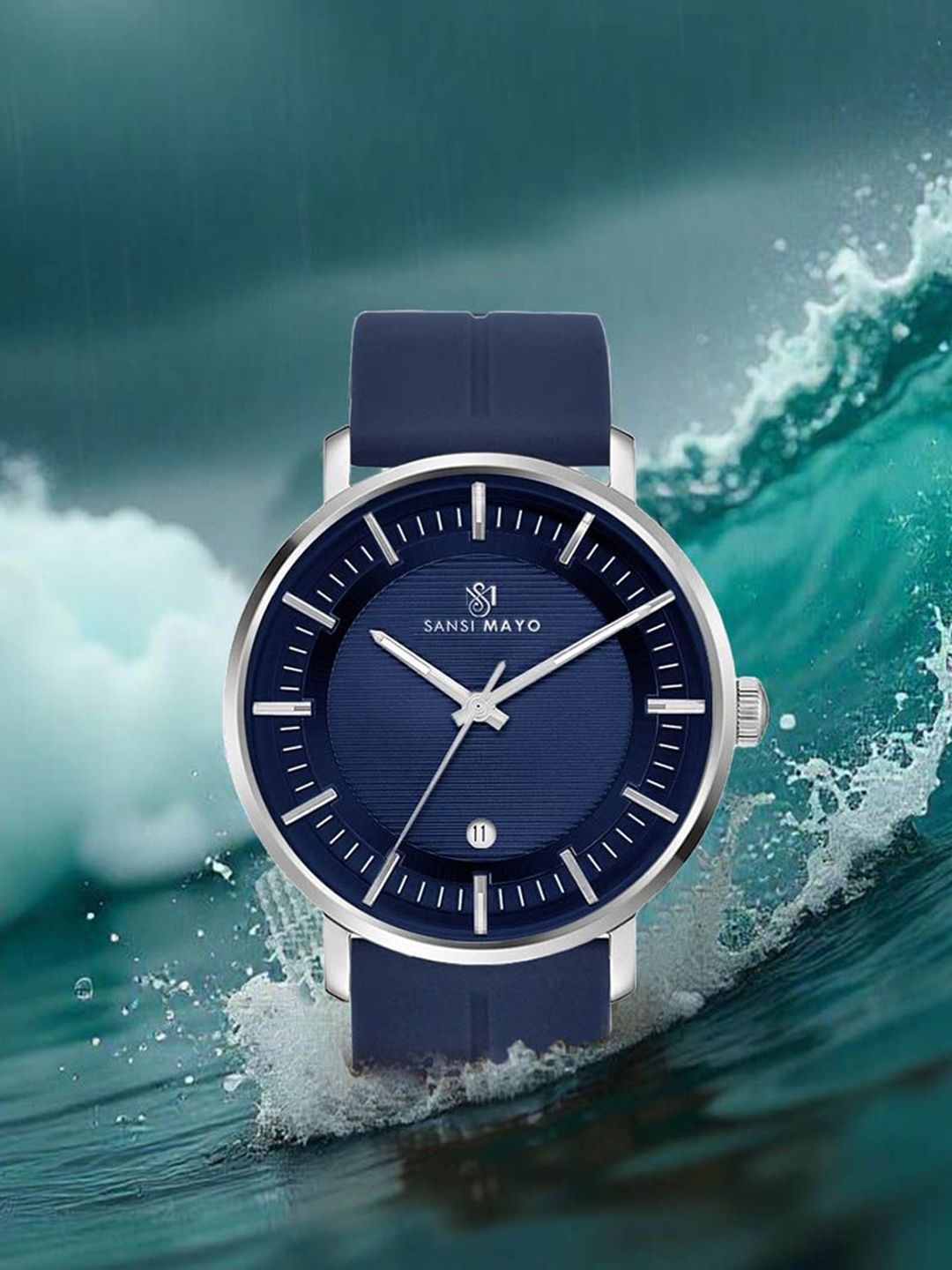 SANSIMAYO Unisex Dial & Bracelet Style Straps Analogue Watch SM-M-174-BL-S-BL-picture-41