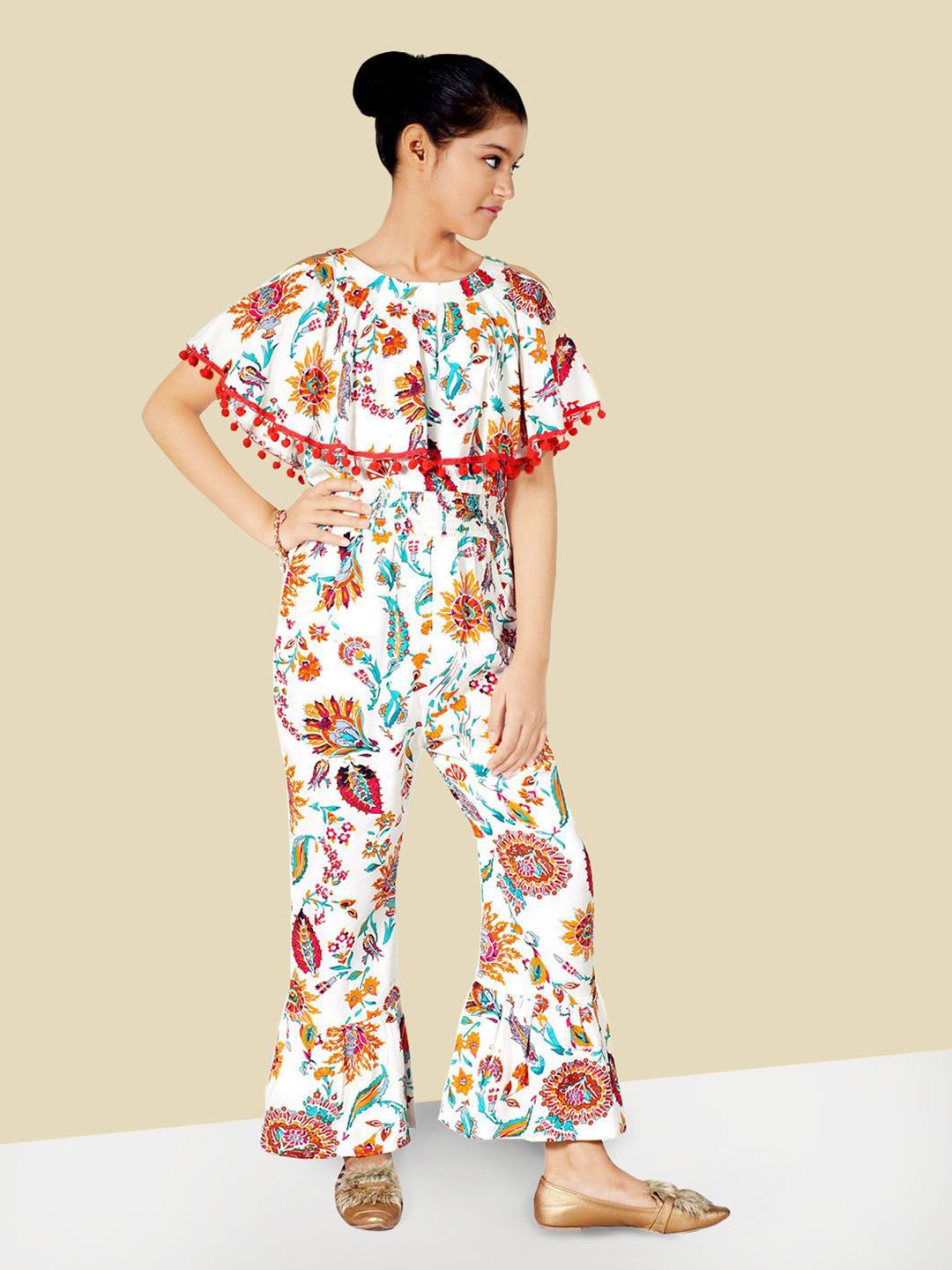 Naughty Ninos Girls Printed Basic Jumpsuit with Lace Inserts-picture-45