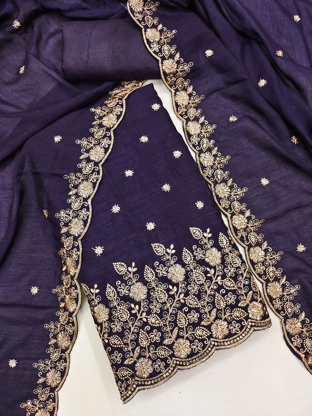 LeeliPeeri Designer Floral Printed Silk Unstitched Dress Material-picture-36