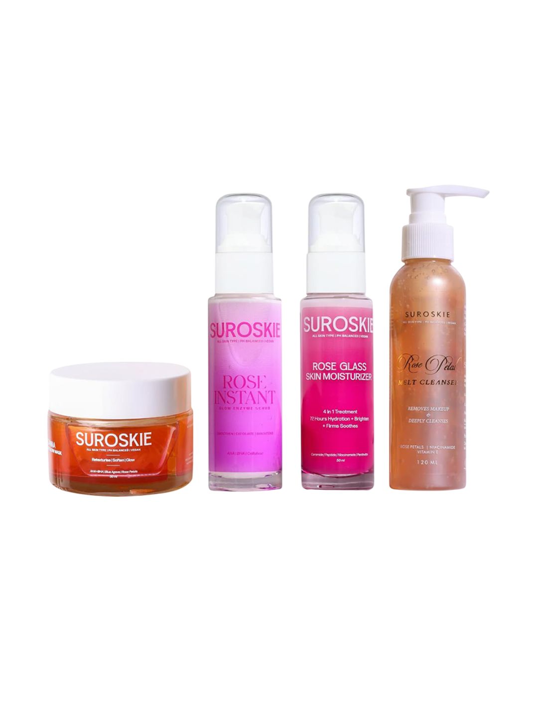 SUROSKIE Set Of 4 Melt Cleanser, Enzyme Scrub, Instant Glow Face Mask & Skin Moisturizer-image-41