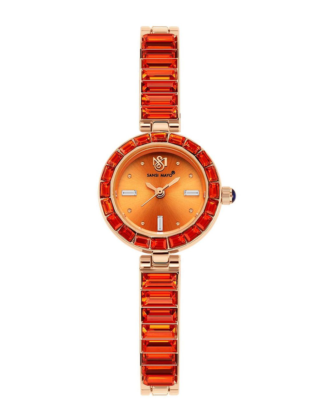 SANSIMAYO Unisex Dial & Stainless Steel Bracelet Style Straps Analogue Watch SM-L-242-RG-RG-OR-picture-18