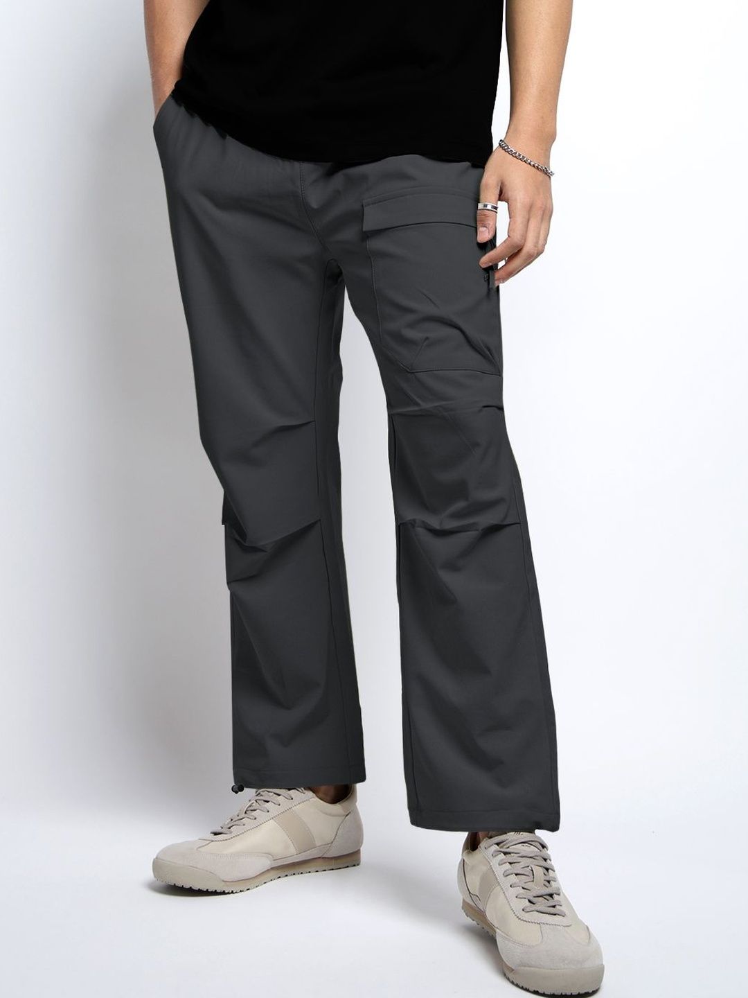 SHOWOFF Men Grey Relaxed Fit Cotton Cargos-picture-13