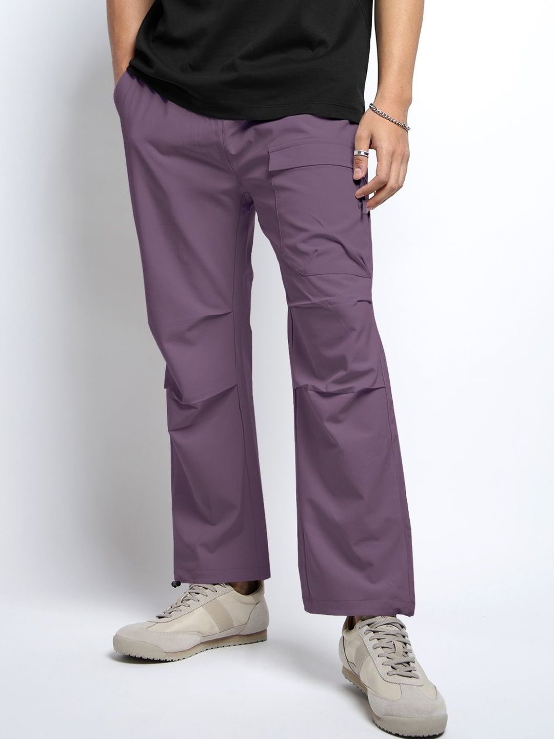 SHOWOFF Men Purple Relaxed Fit Cotton Cargos-picture-33