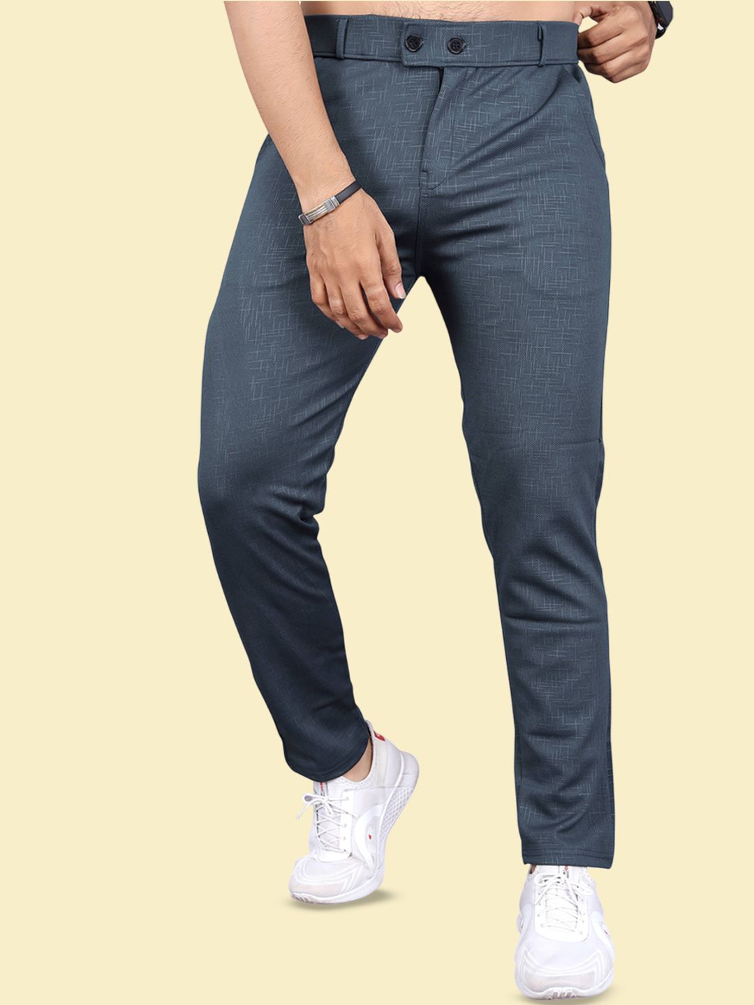 INDICLUB Men Regular Fit Mid-Rise Flat-Front Formal Trousers-picture-10