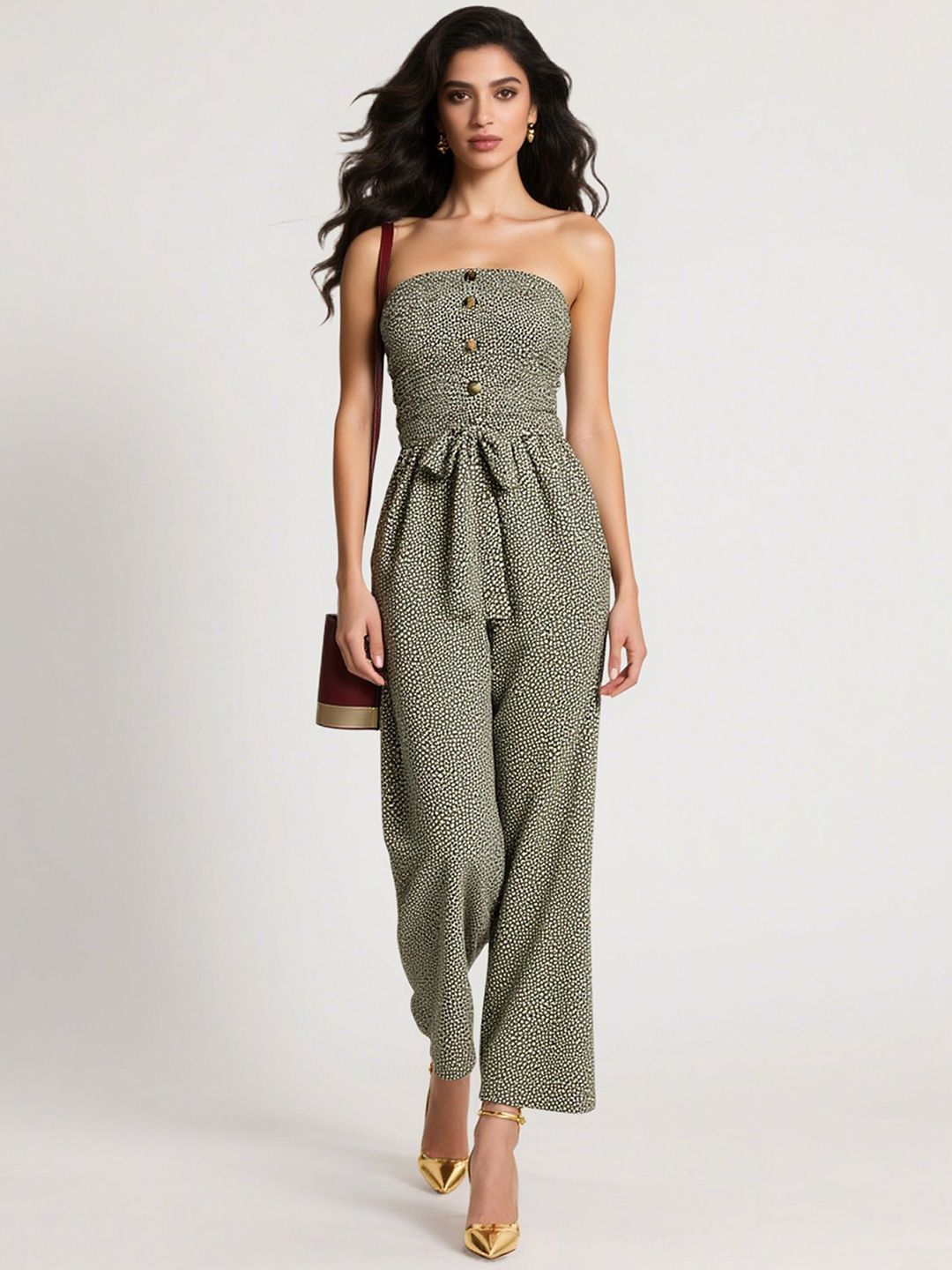 bebe Geometric Printed Strapless Basic Jumpsuit-picture-15