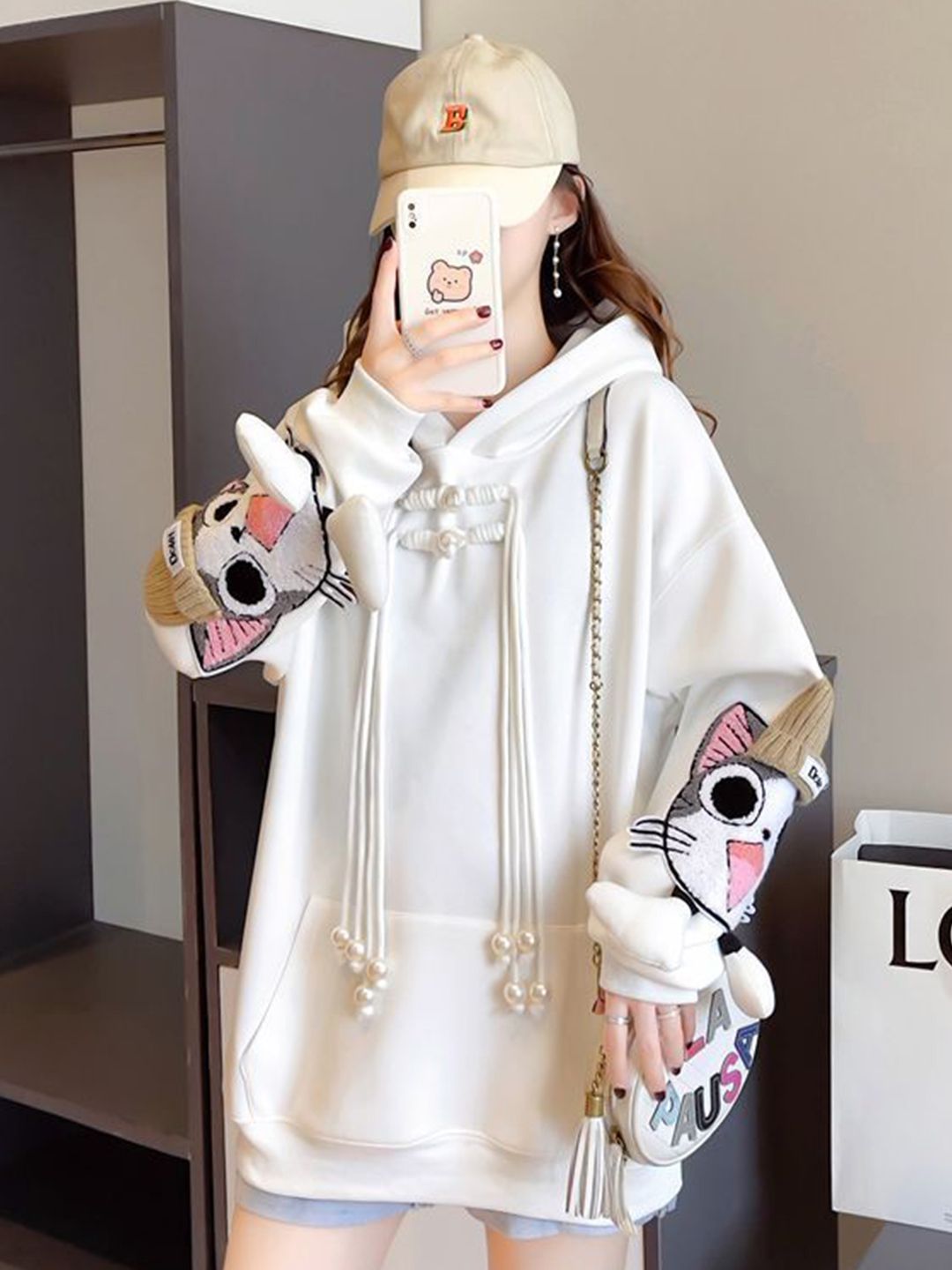 Hooded Regular Fit Comic Print Sweatshirt-image-27
