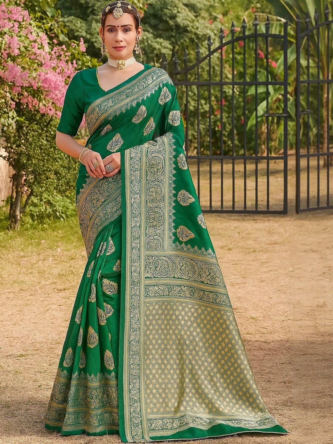 Moda Rapido Green Silk Cotton Woven Design Sarees-picture-37