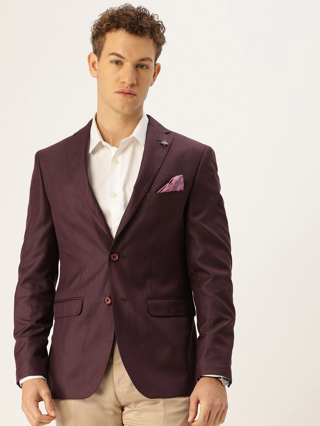 Peter England Neo Slim Fit Self-Design Single-Breasted Party Blazer-picture-33