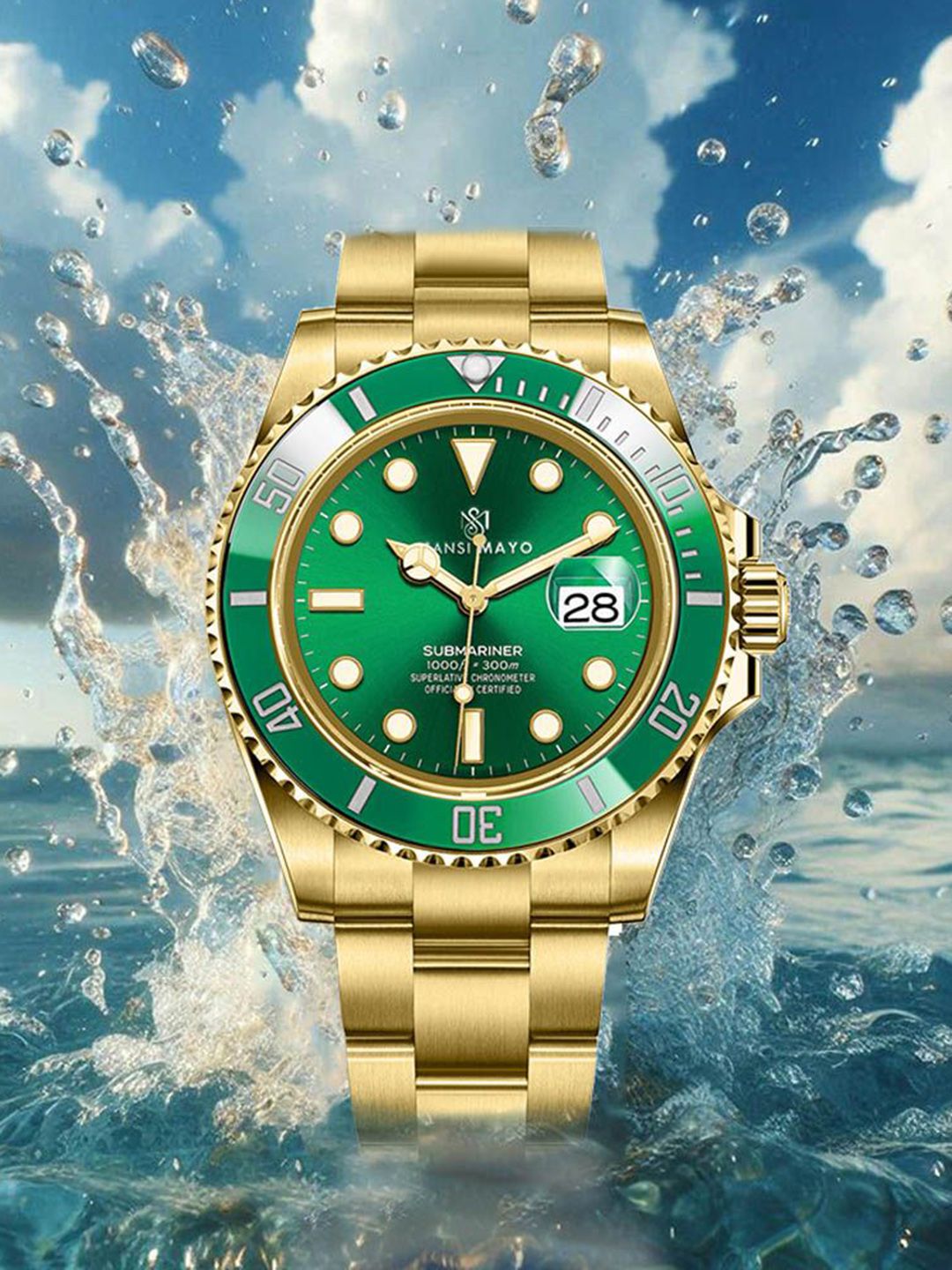 SANSIMAYO Unisex Dial & Stainless Steel Bracelet Style Straps Analogue Watch SM-M-119-G-G-GE-picture-22