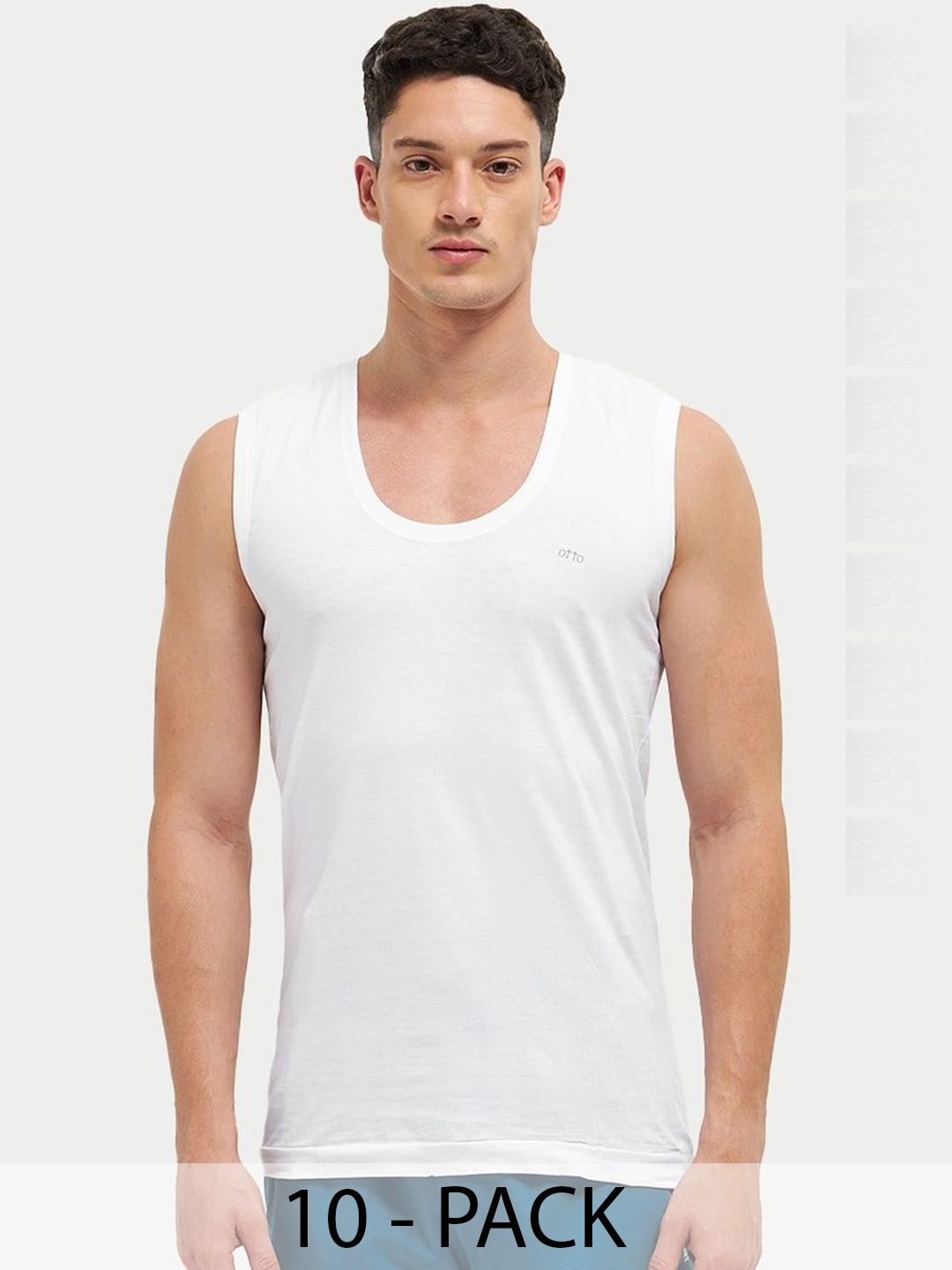 Otto Essentials Men Pack Of 10 Cotton Innerwear Vests-picture-33