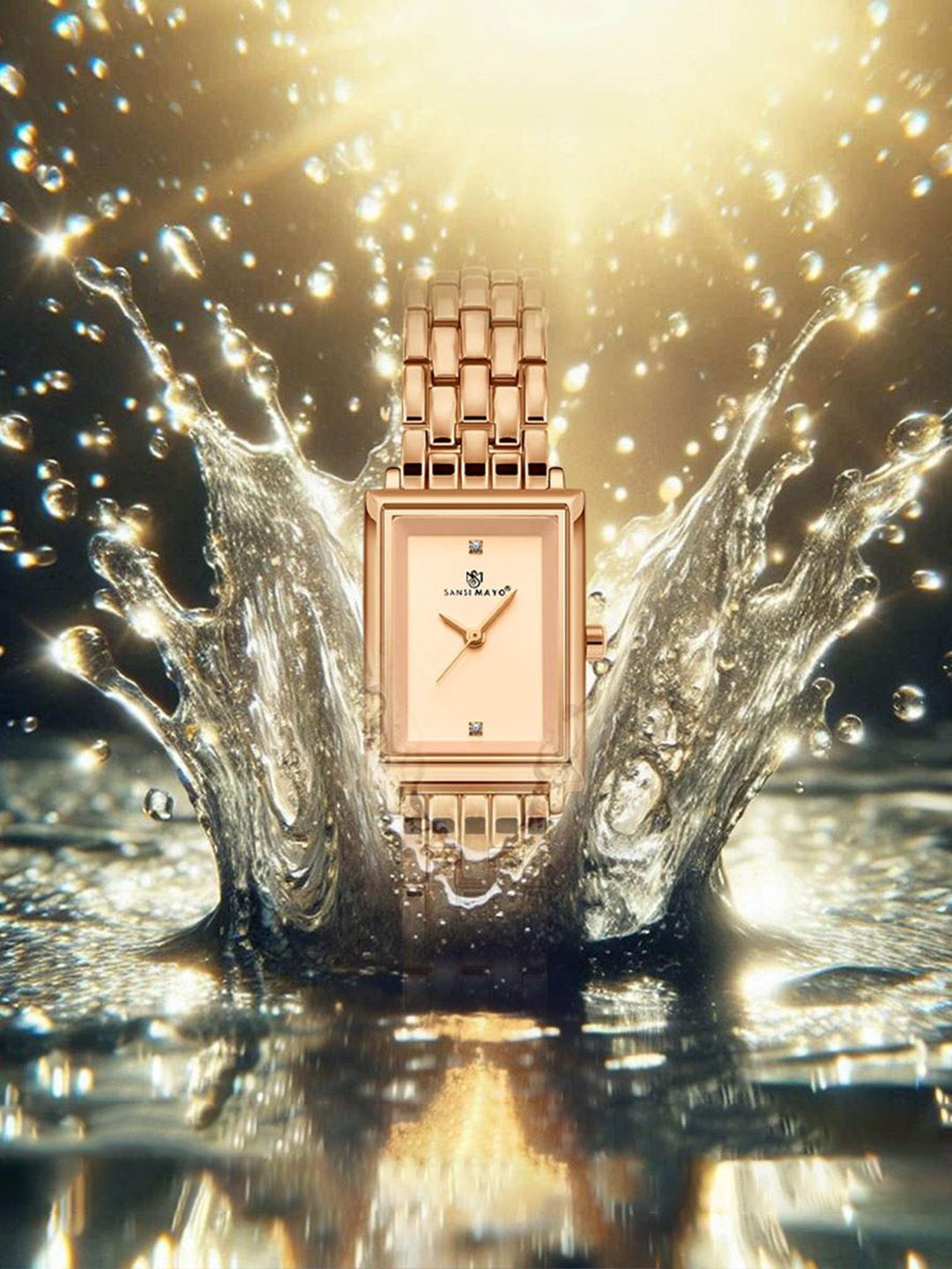 SANSIMAYO Unisex Dial & Stainless Steel Bracelet Style Straps Analogue Watch-picture-11