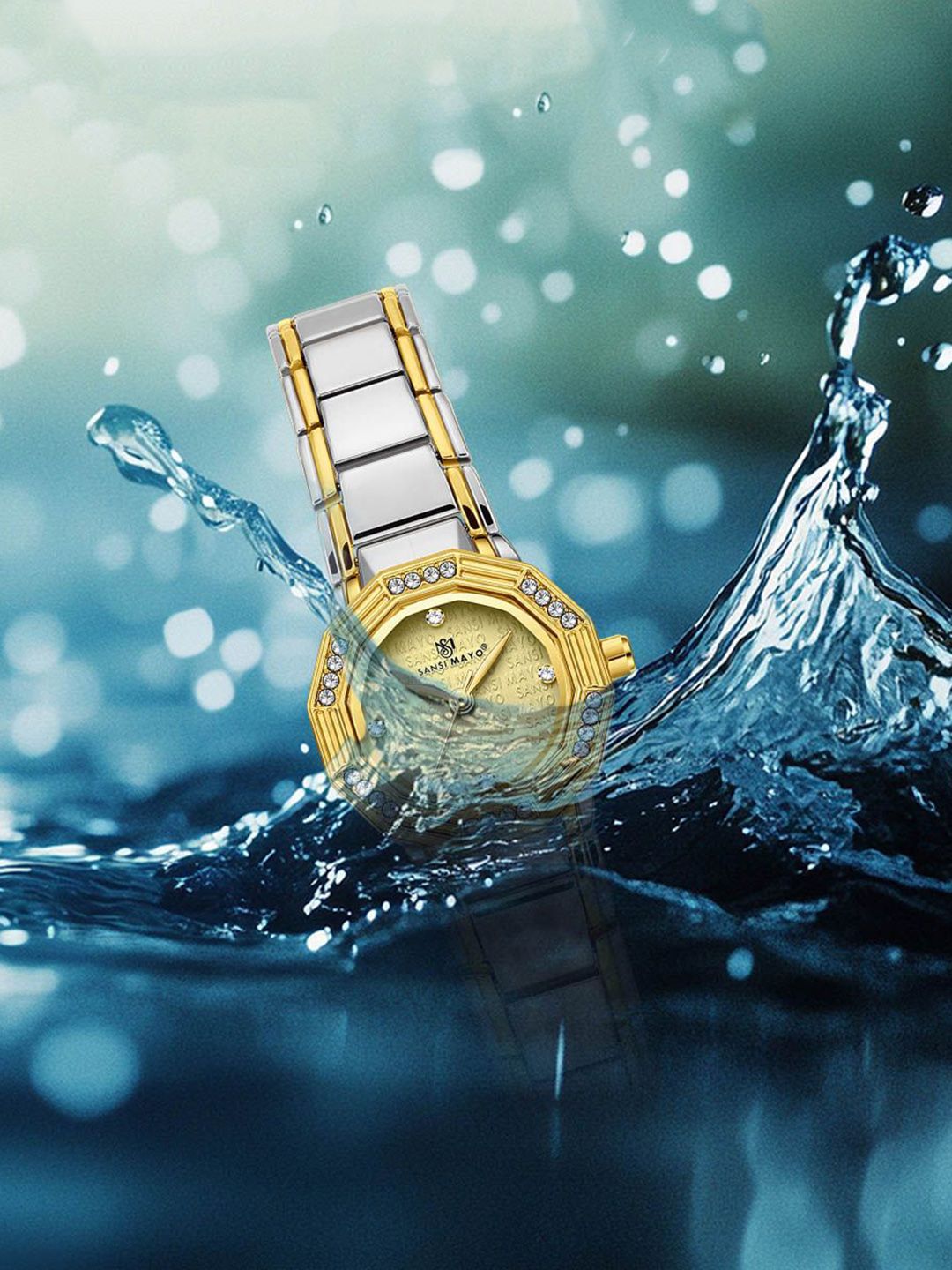 SANSIMAYO Unisex Dial & Stainless Steel Bracelet Style Straps Analogue Watch SM-L-219-TTSG-SG-G-picture-21