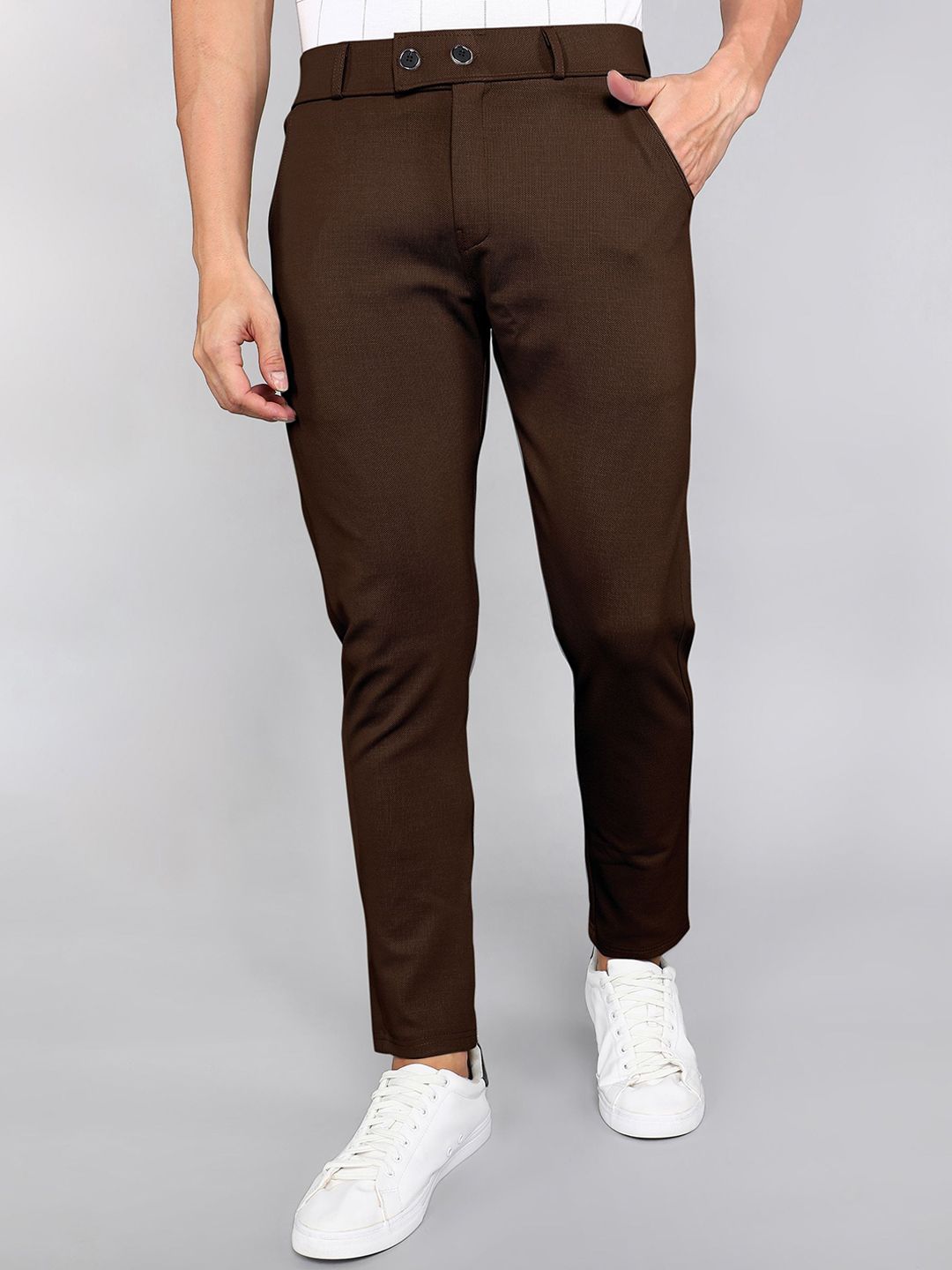 INDICLUB Men Relaxed Formal Trousers-picture-27