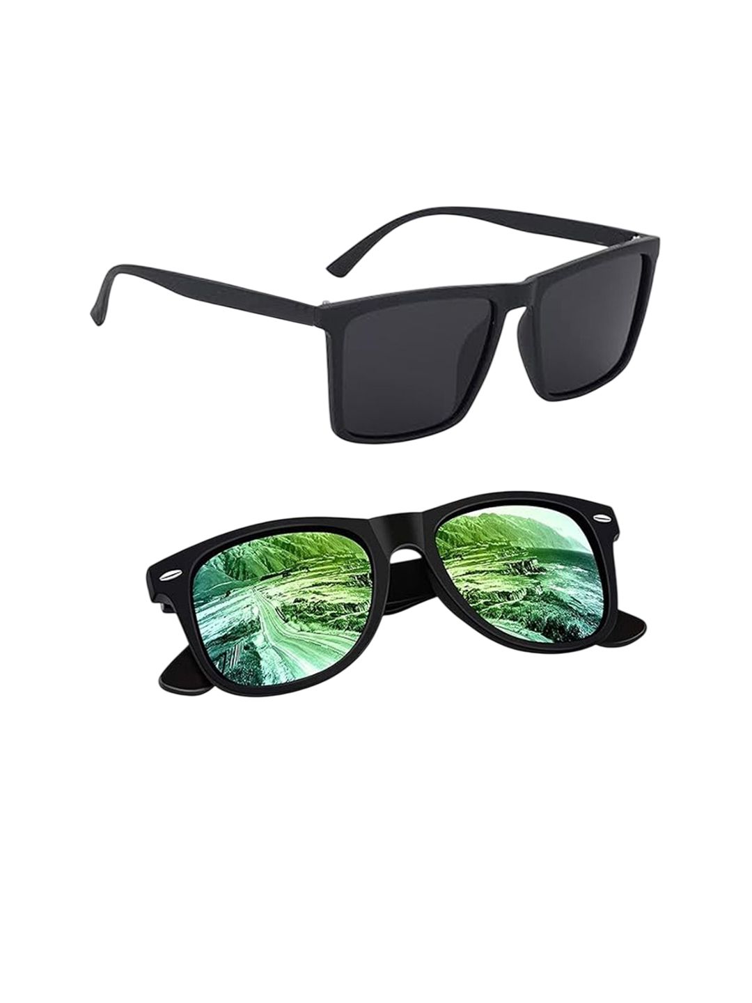 Elligator Men Black Lens & Black Square Sunglasses with-picture-30