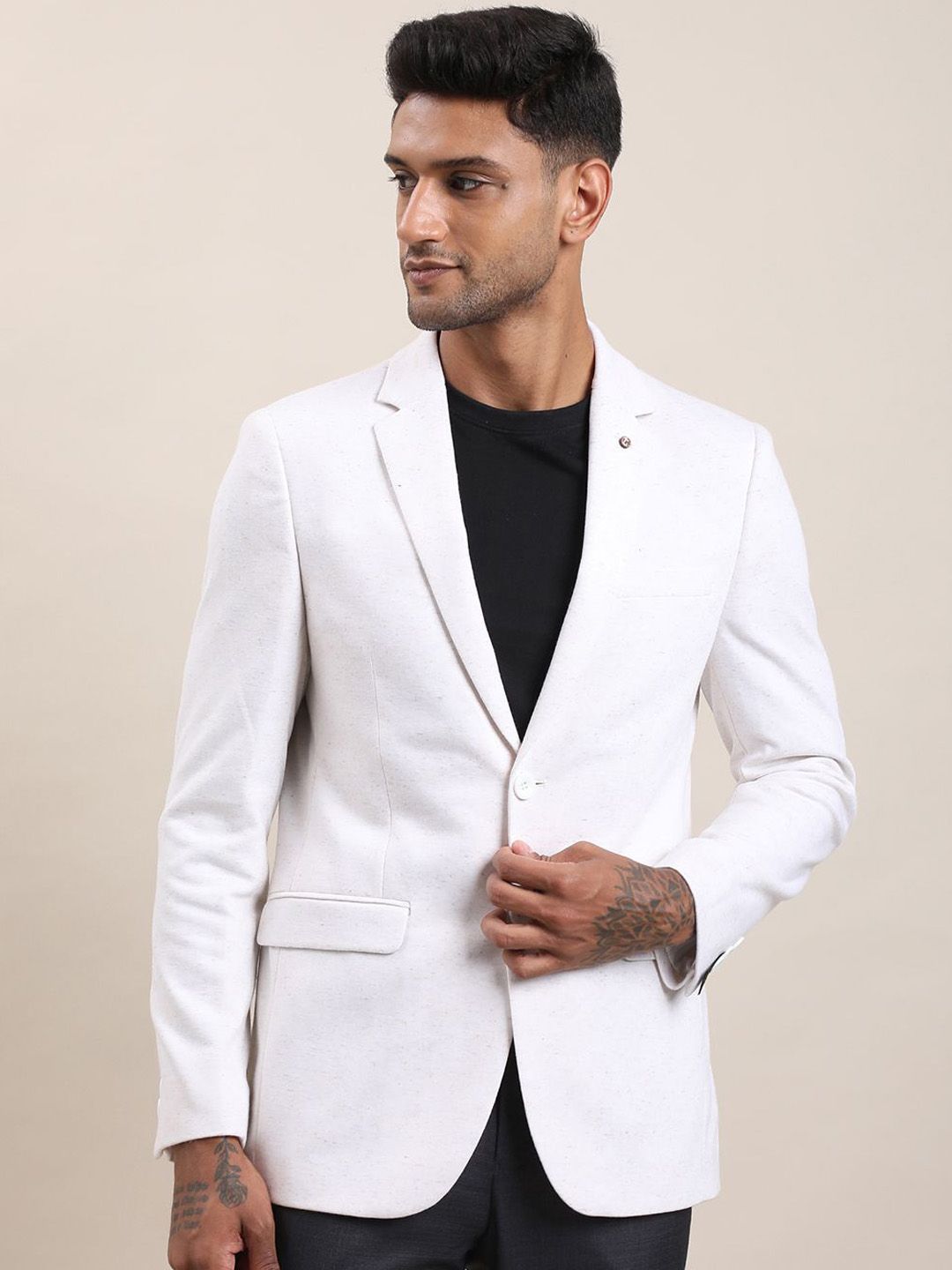 Turtle Cotton Tailored Fit Notched Lapel Blazer-picture-25