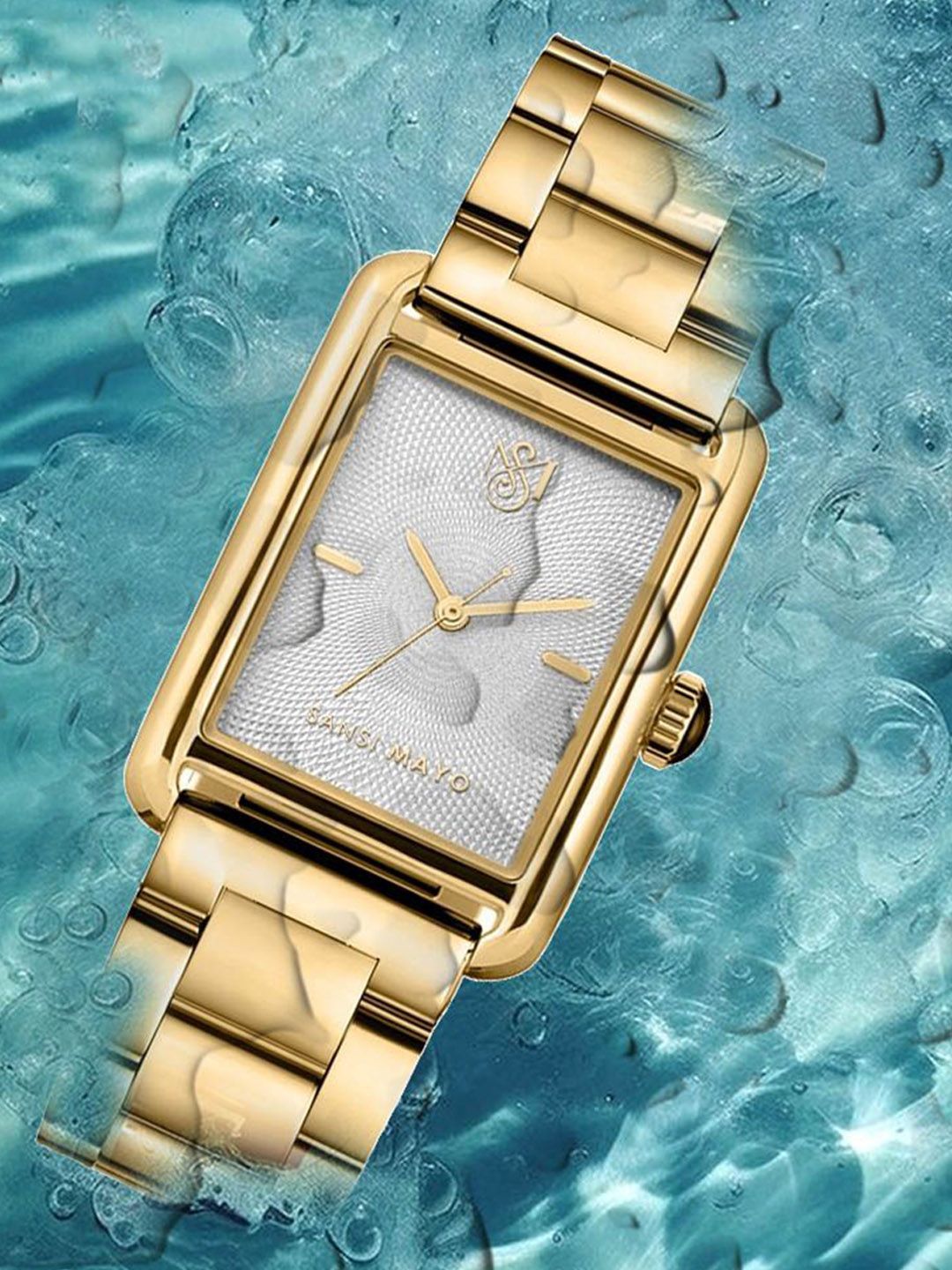 SANSIMAYO Unisex Dial & Stainless Steel Bracelet Style Straps Analogue Watch SM-L-175-G-G-GR-picture-19