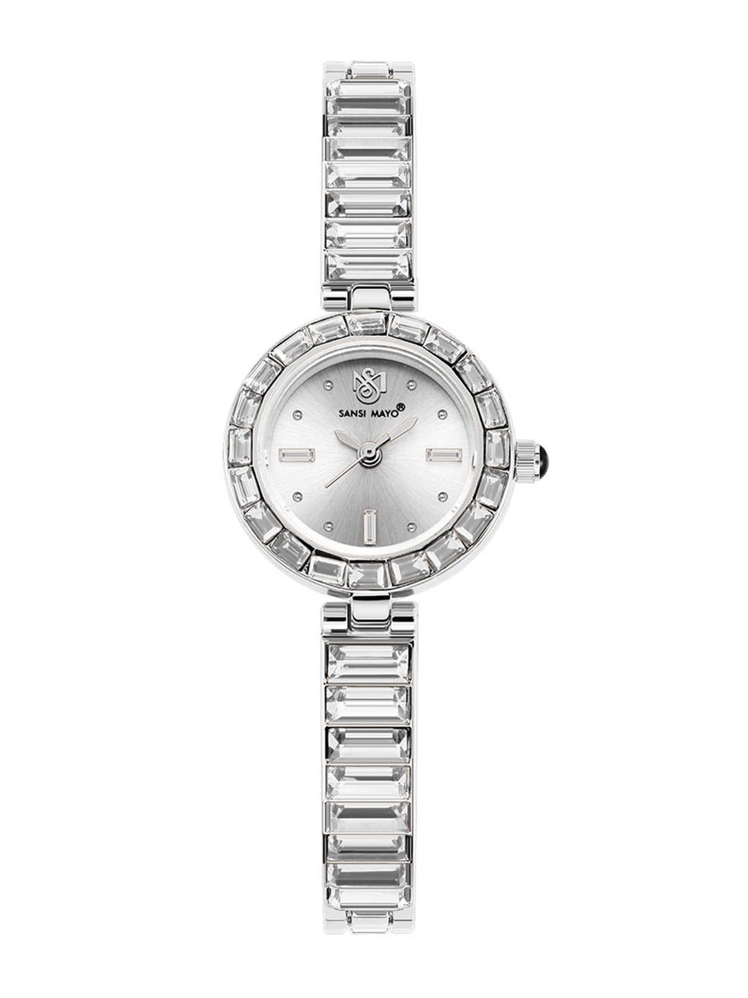 SANSIMAYO Unisex Dial & Stainless Steel Bracelet Style Straps Analogue Watch SM-L-244-S-S-GR-picture-34