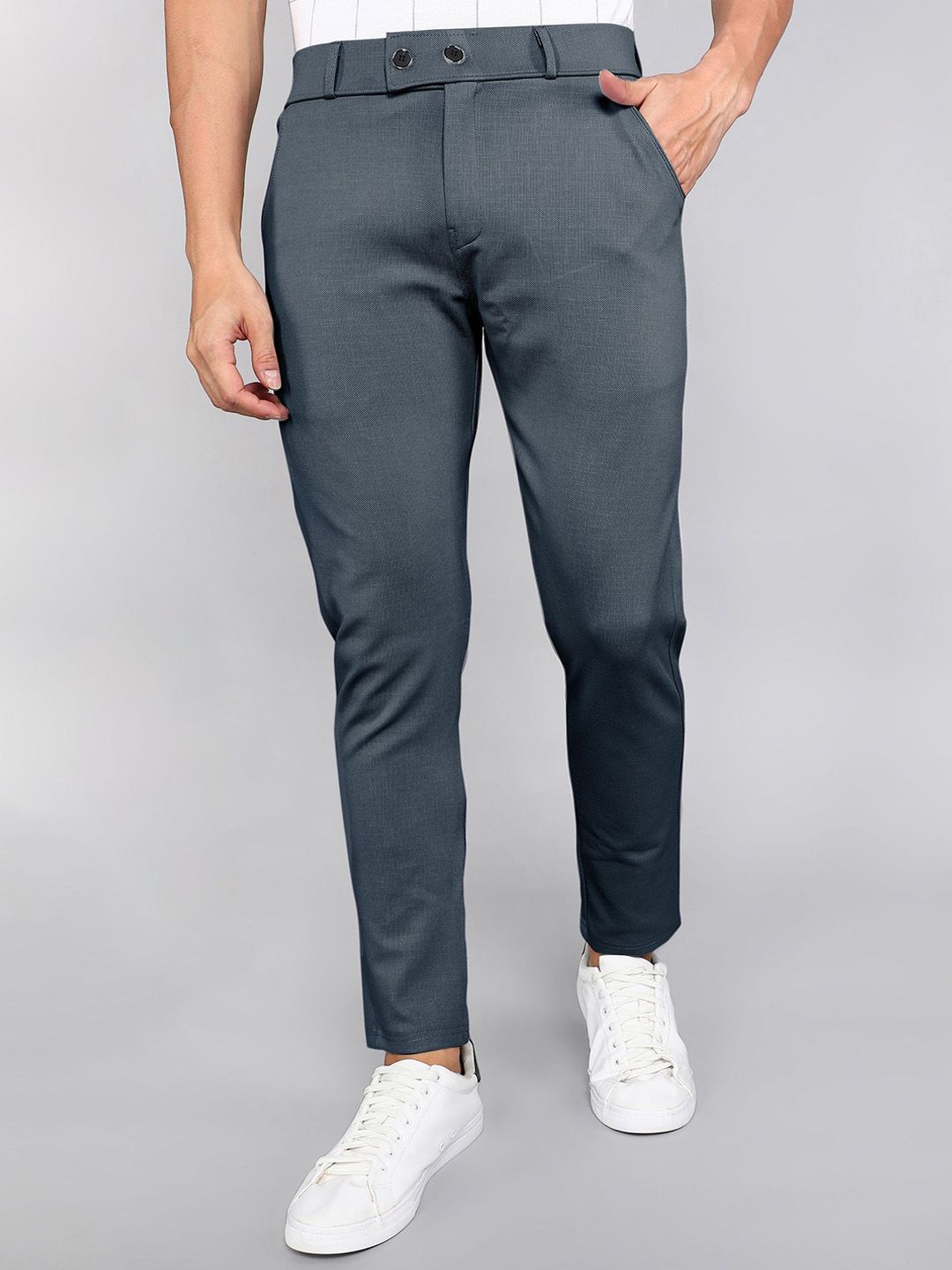 INDICLUB Men Relaxed Formal Trousers-picture-15