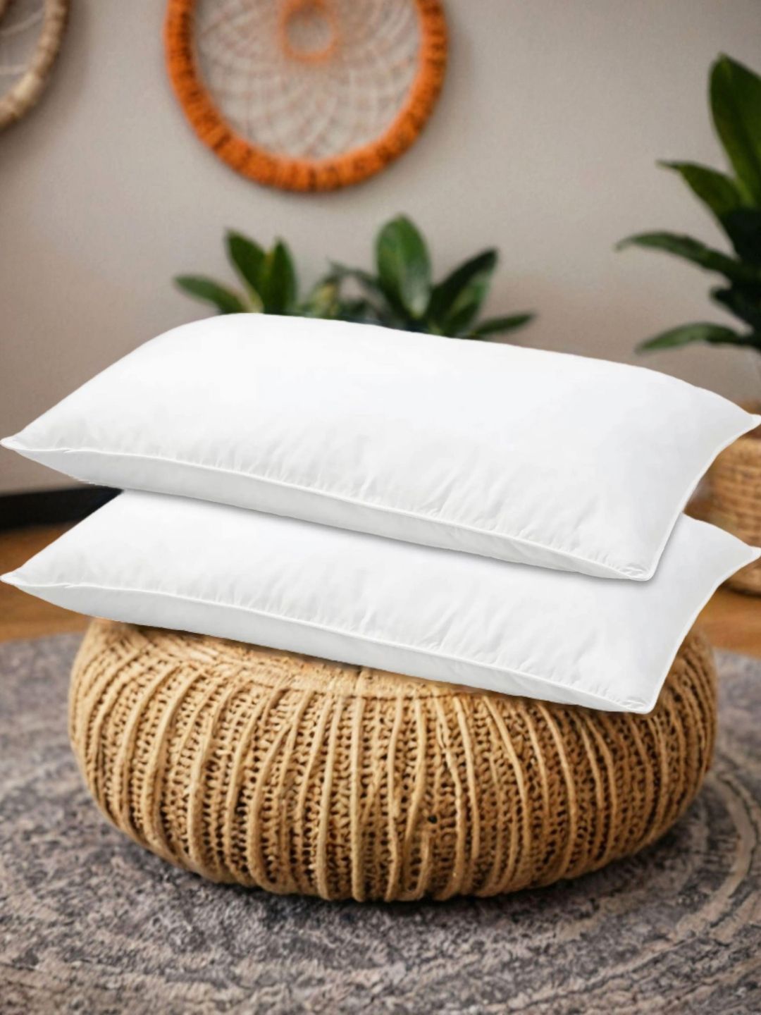 Color Sense White 2 Pieces 75 GSM Breathable Sleep Pillows-picture-12