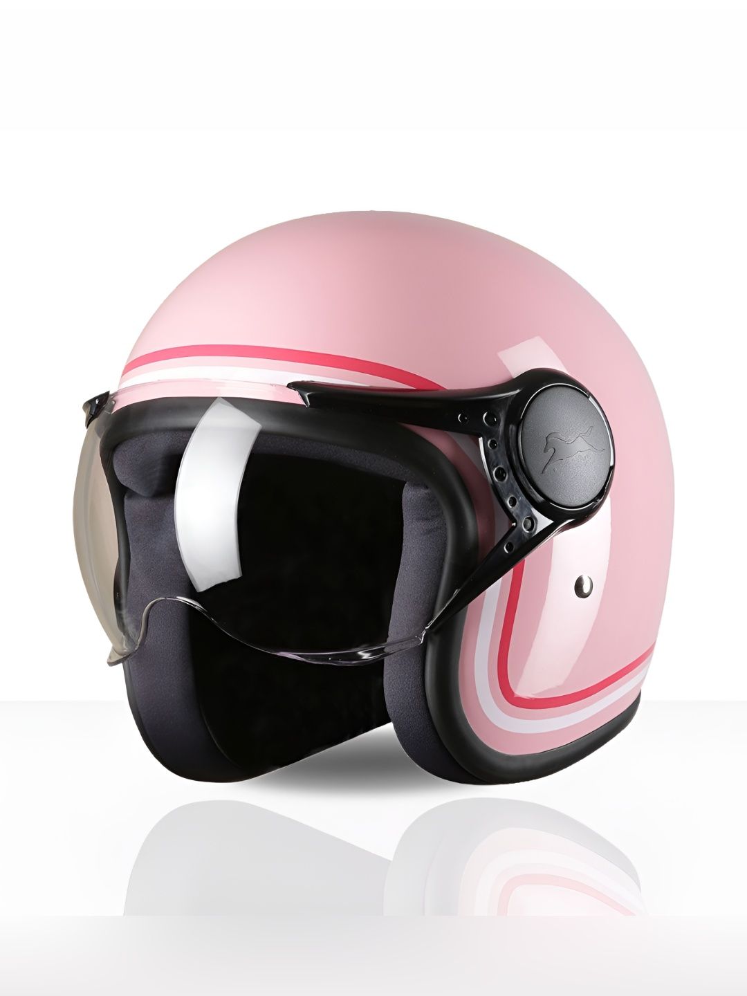 TVS Pink And Black Half Face MissFit Helmet