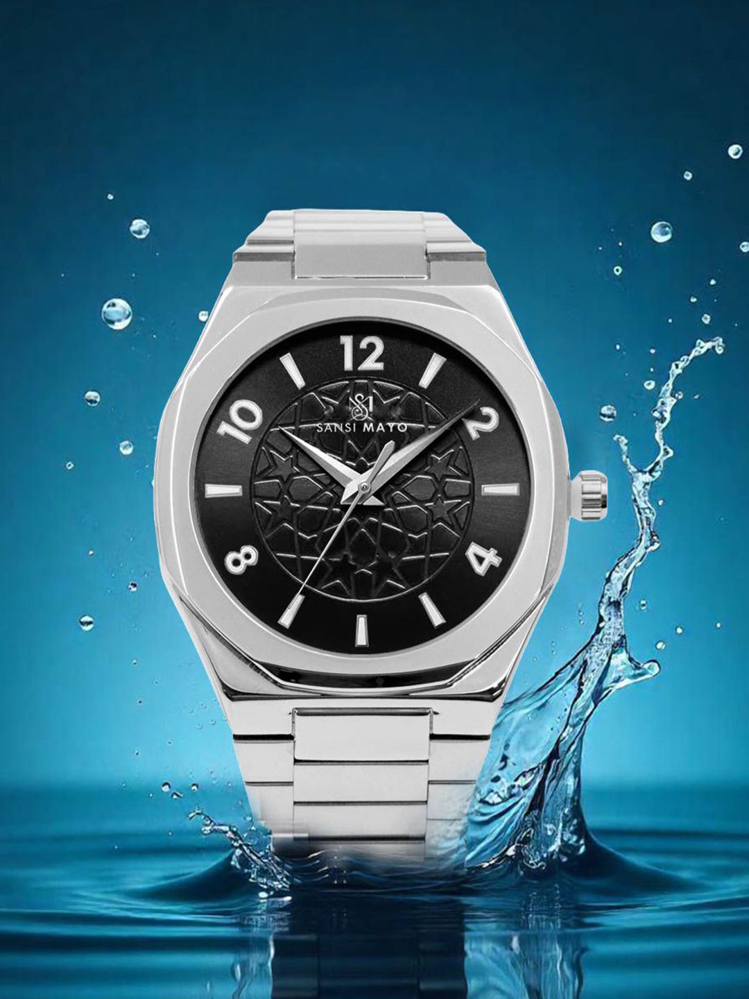 SANSIMAYO Unisex Dial & Stainless Steel Bracelet Style Straps Analogue Watch SM-M-28-S-S-B-picture-33