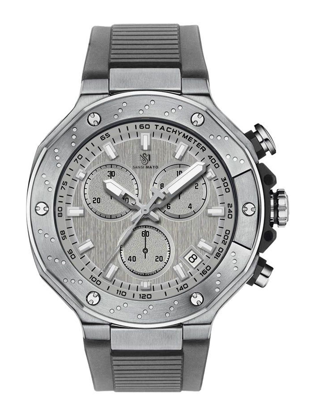 SANSIMAYO Men Dial & Bracelet Style Straps Analogue Watch SM-M-225-GR-S-GR-picture-30