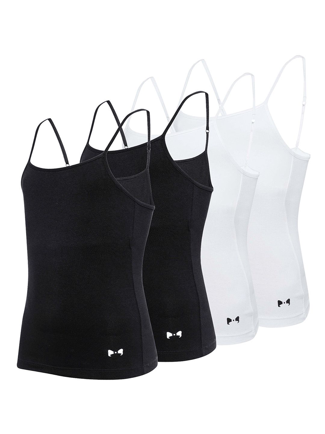 lil berry Girls Pack Of 4 Cotton Lightly Padded Camisoles-picture-27