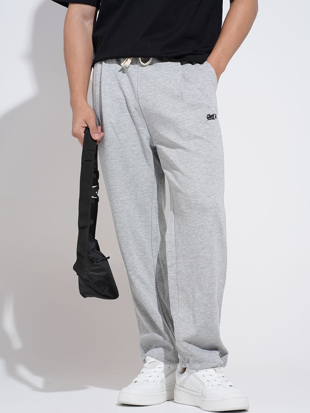 SHOWOFF Men Grey Straight Fit Cotton Regular Trousers-picture-30