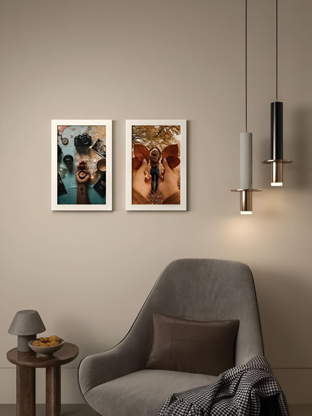 RANDOM White & Blue 2 Pieces MDF Wall Photo Frames-picture-21