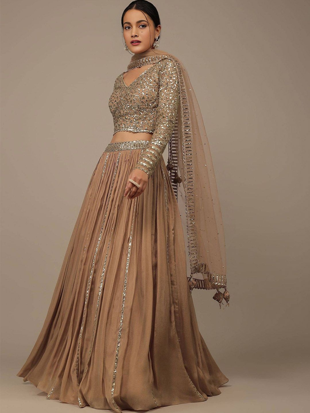 NEEL ART Embroidered Sequinned Semi-Stitched Lehenga & Unstitched Blouse With Dupatta-picture-52